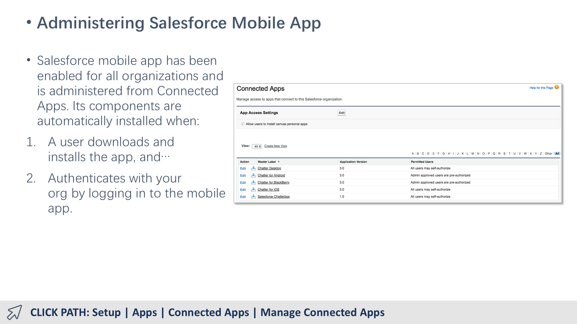 Administering Salesforce Mobile App