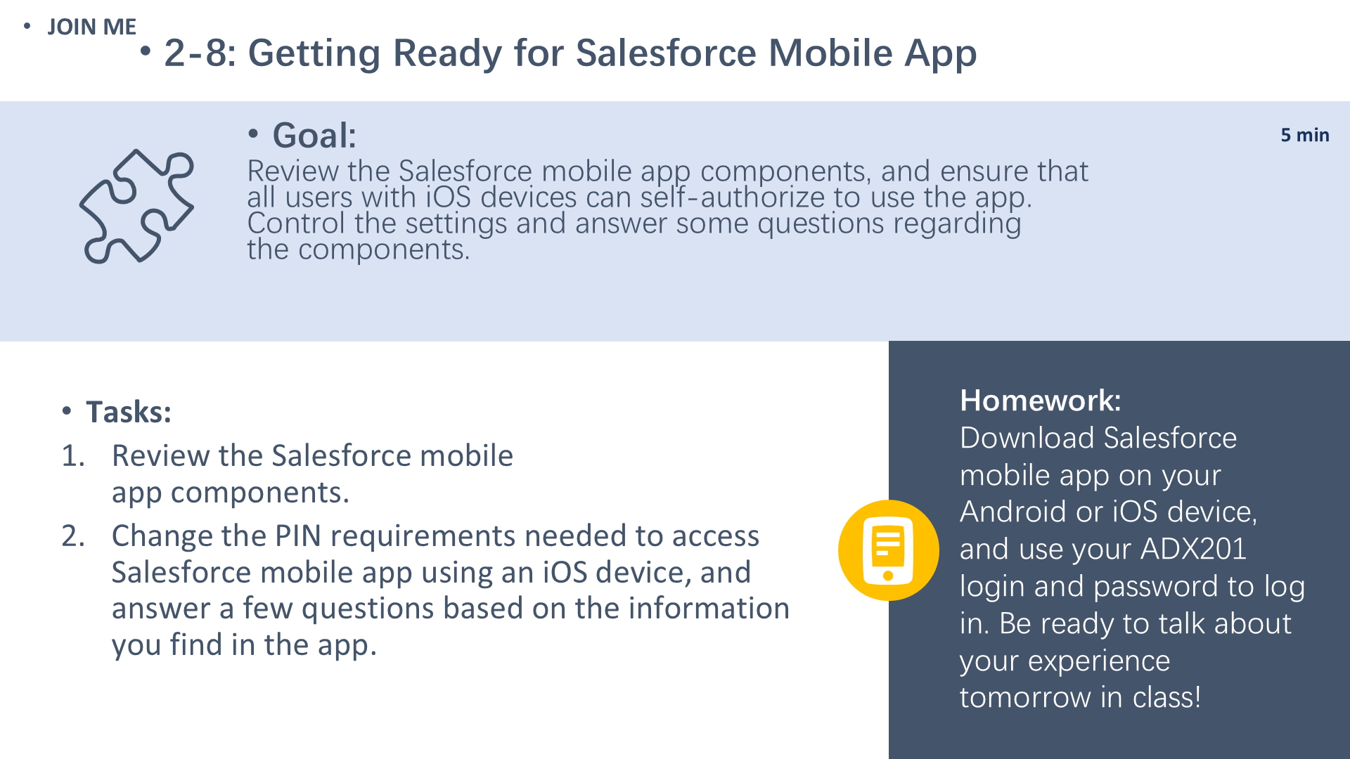2-8: Getting Ready for Salesforce Mobile App