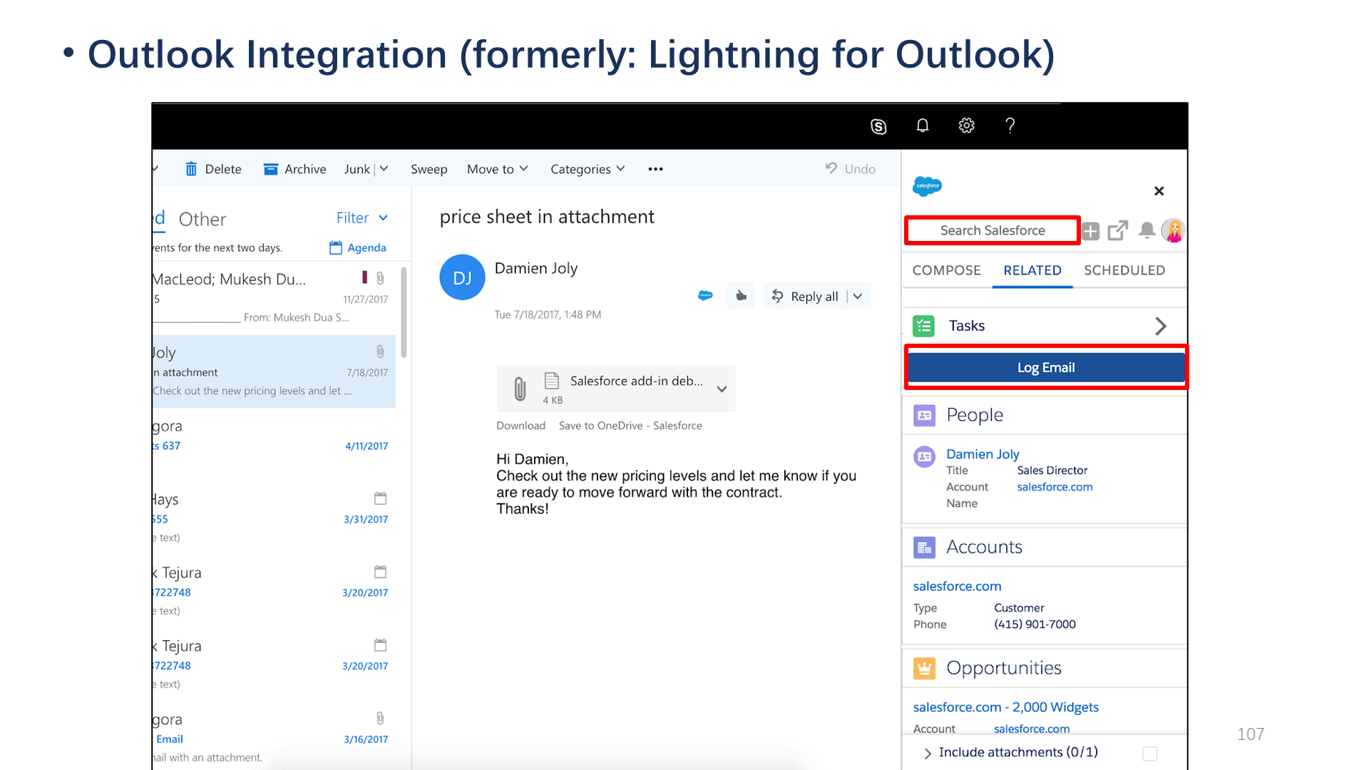 Outlook Integration (formerly: Lightning for Outlook)