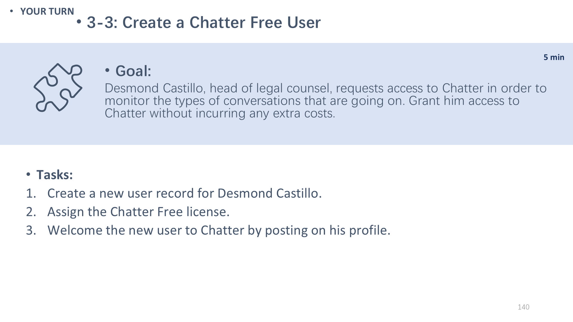 3-3: Create a Chatter Free User