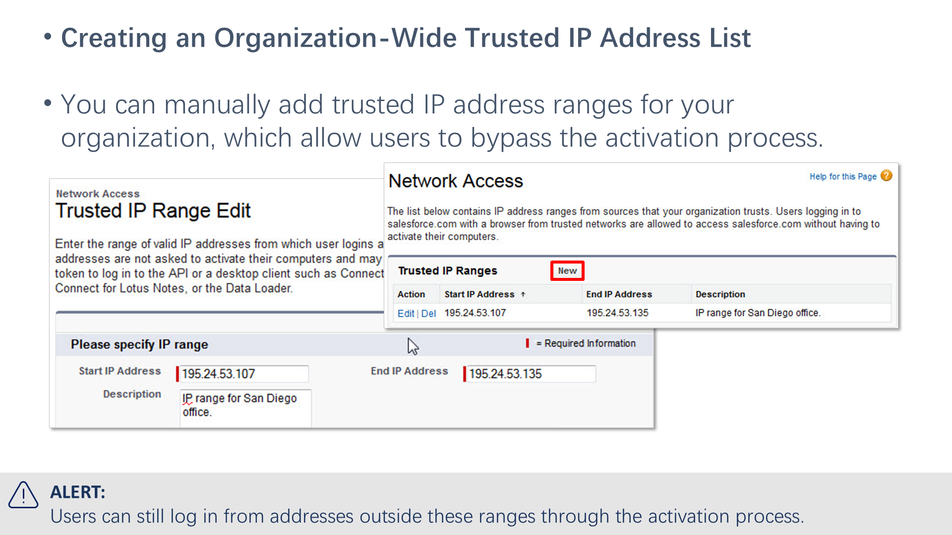 Creating an Organization-Wide Trusted IP Address List