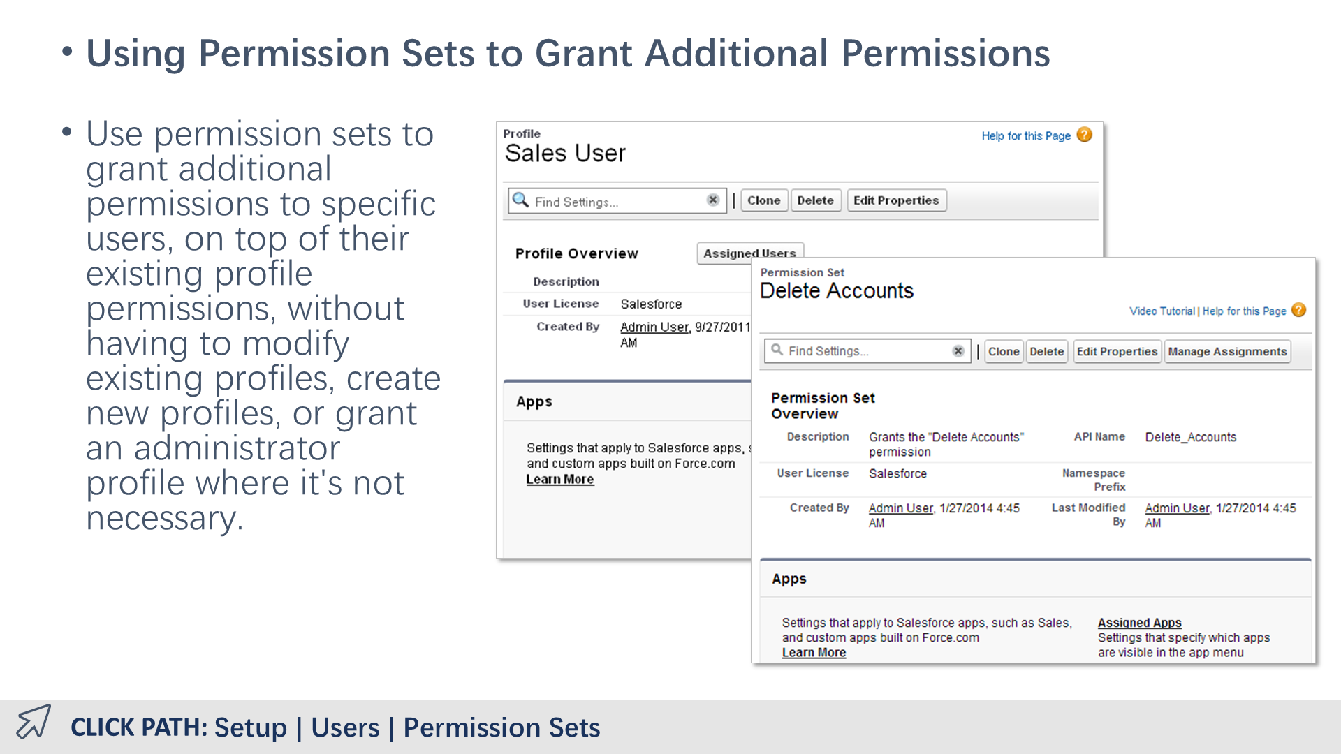 Using Permission Sets to Grant Additional Permissions