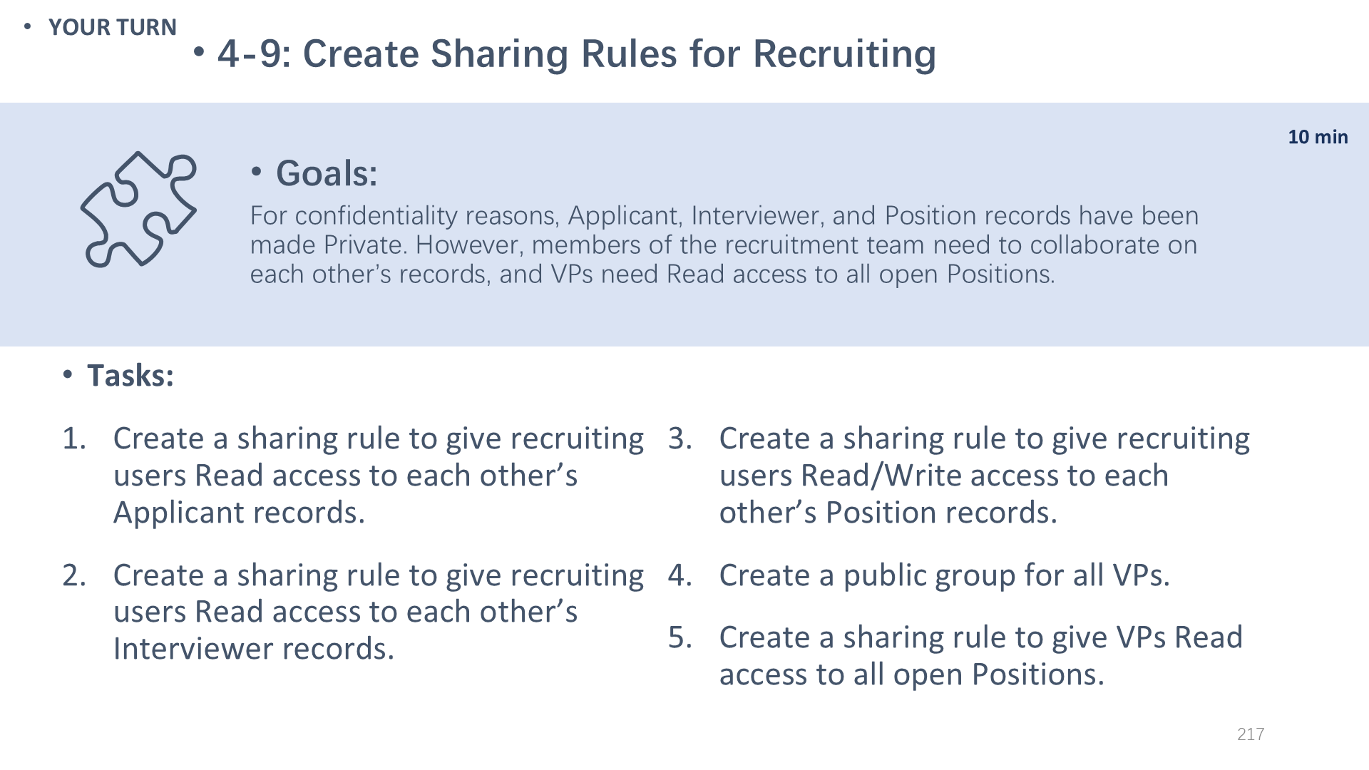 4-9: Create Sharing Rules for Recruiting