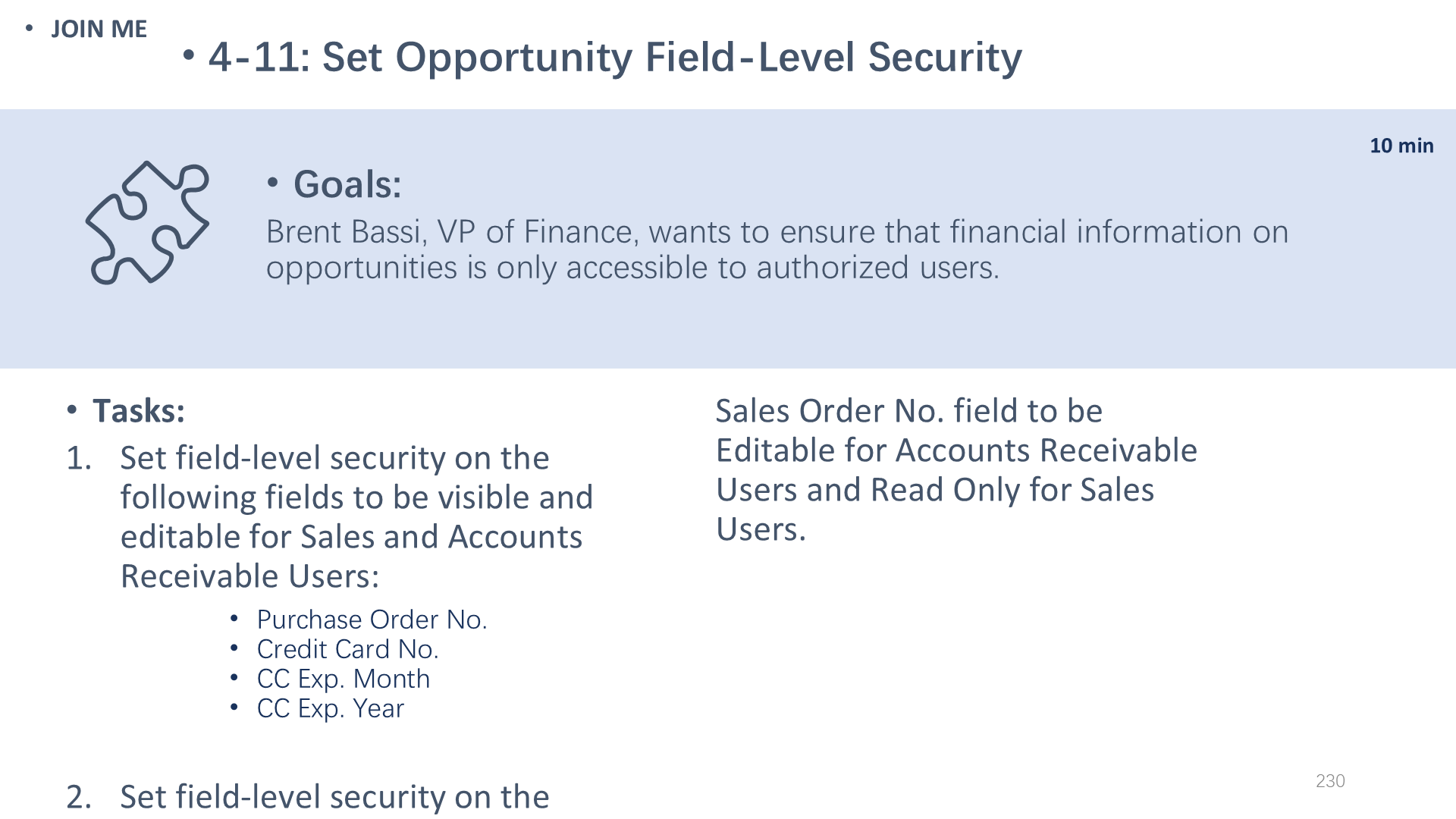 4-11: Set Opportunity Field-Level Security