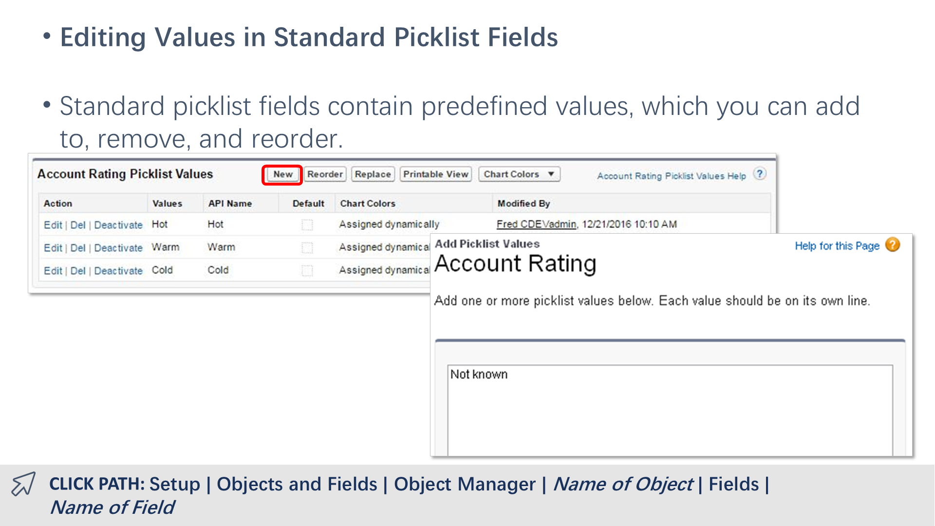 Editing Values in Standard Picklist Fields