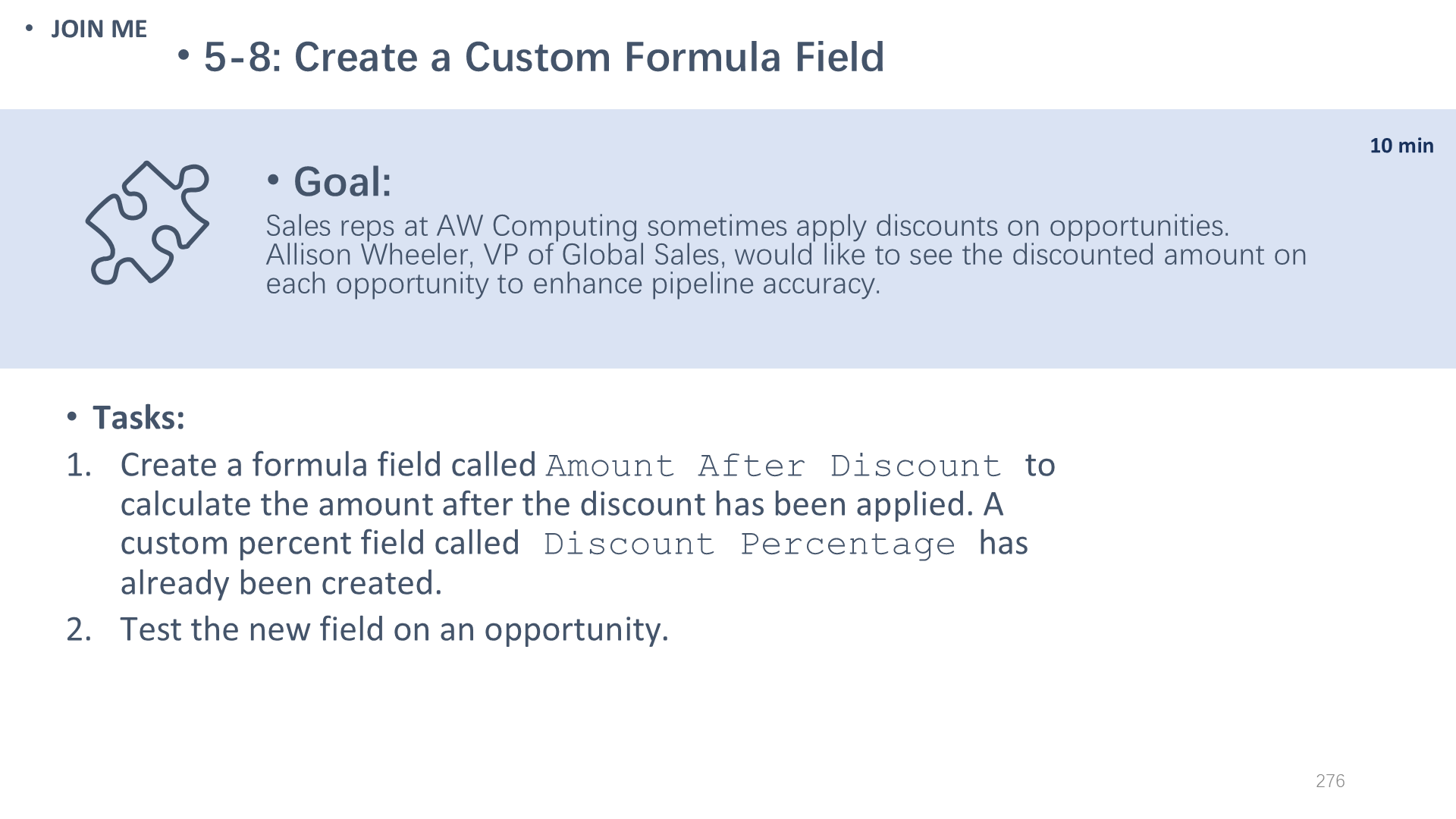 5-8: Create a Custom Formula Field
