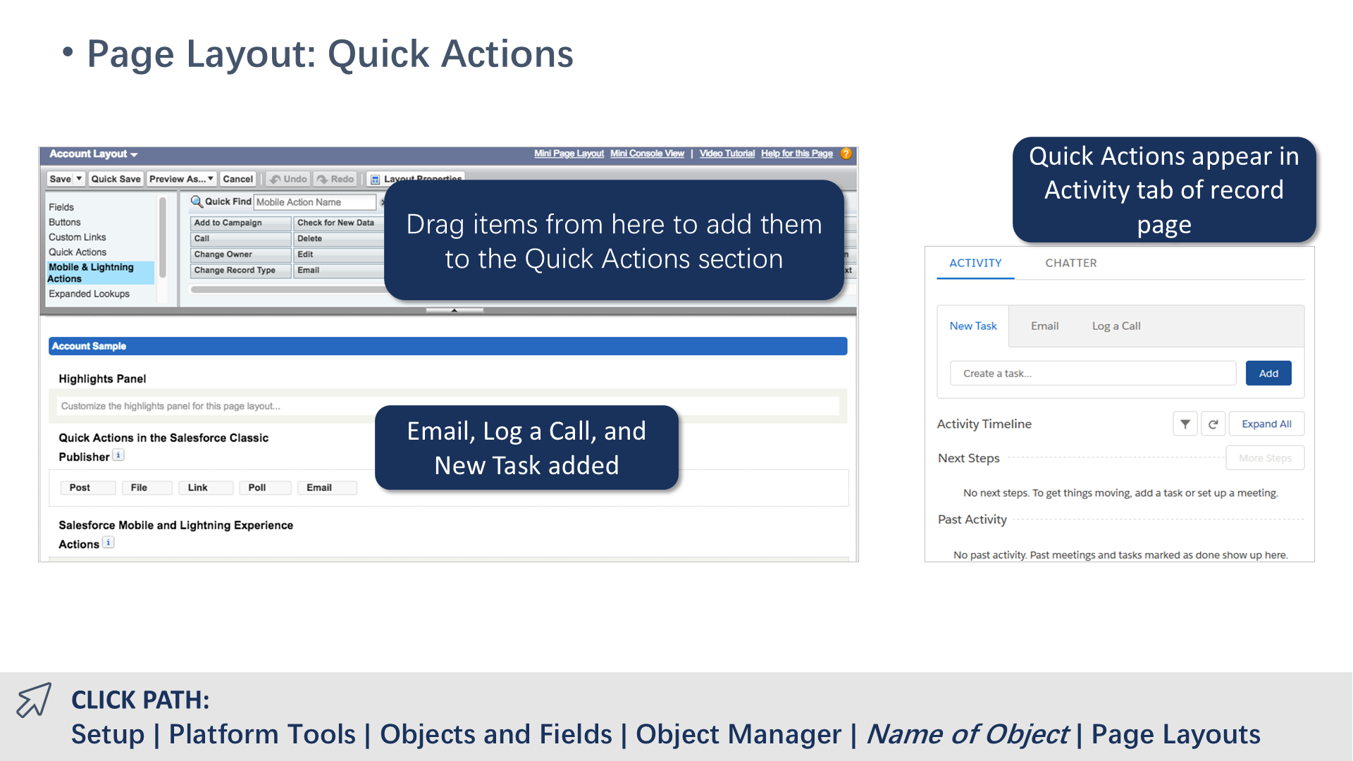 Page Layout: Quick Actions
