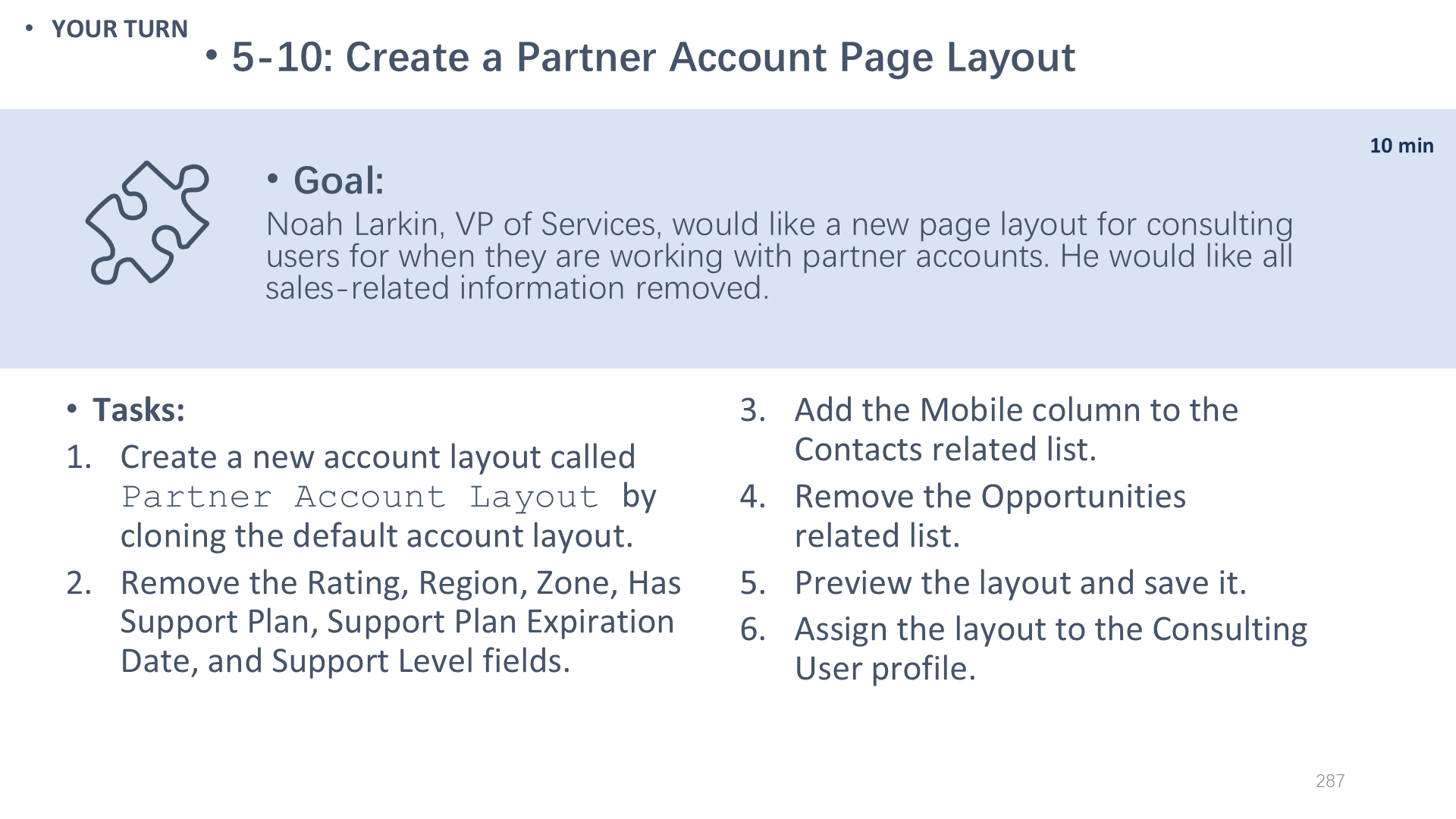 5-10: Create a Partner Account Page Layout