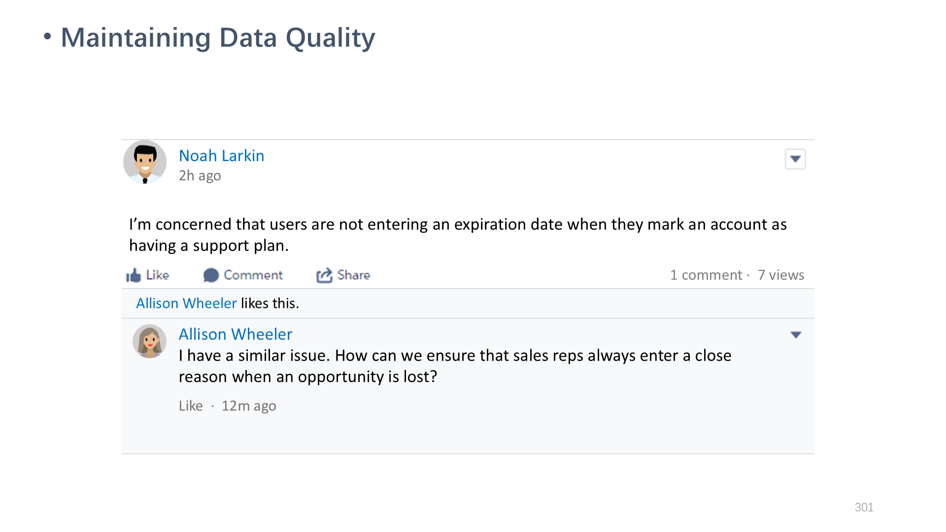 Maintaining Data Quality