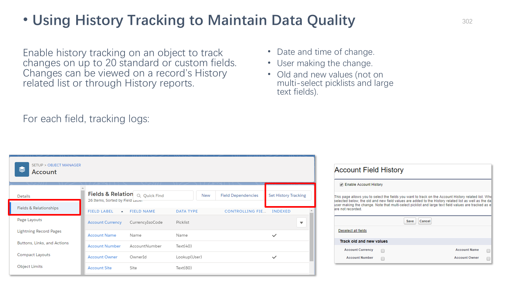 Using History Tracking to Maintain Data Quality