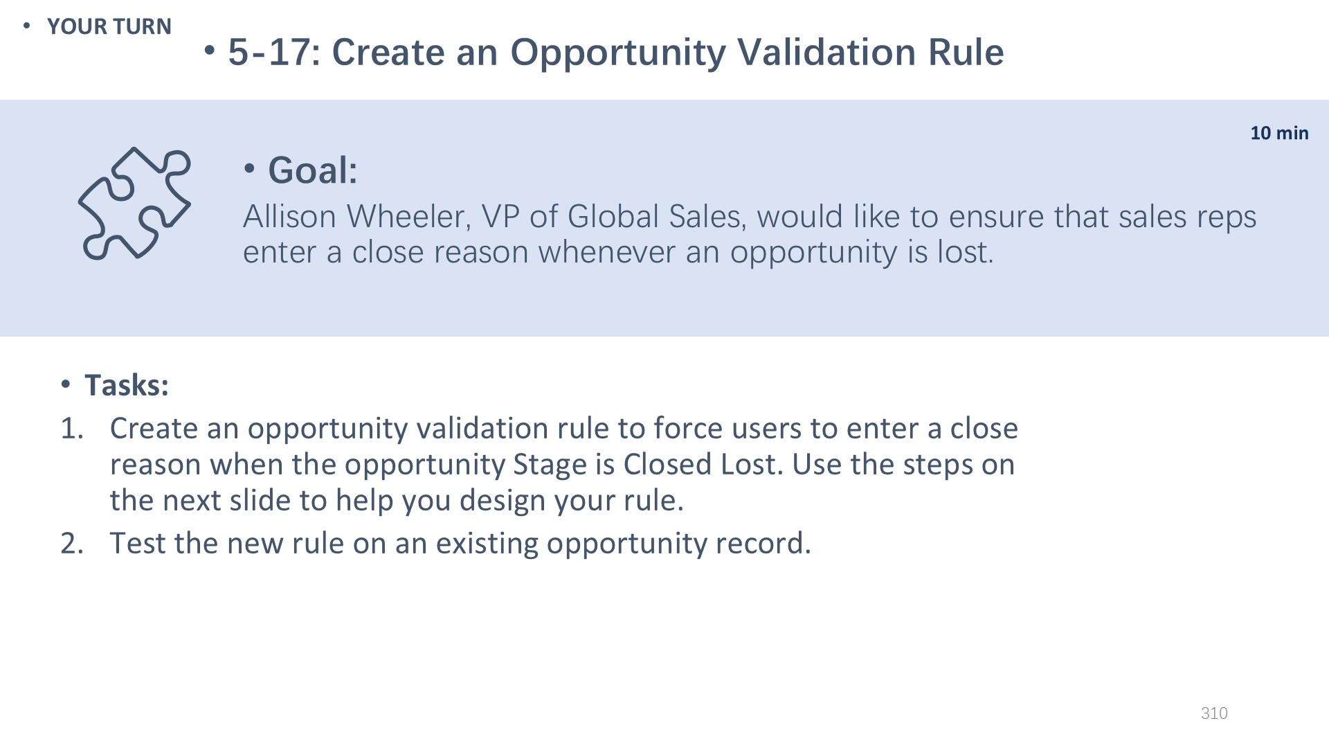 5-17: Create an Opportunity Validation Rule