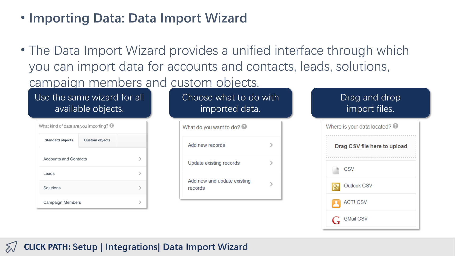 Importing Data: Data Import Wizard