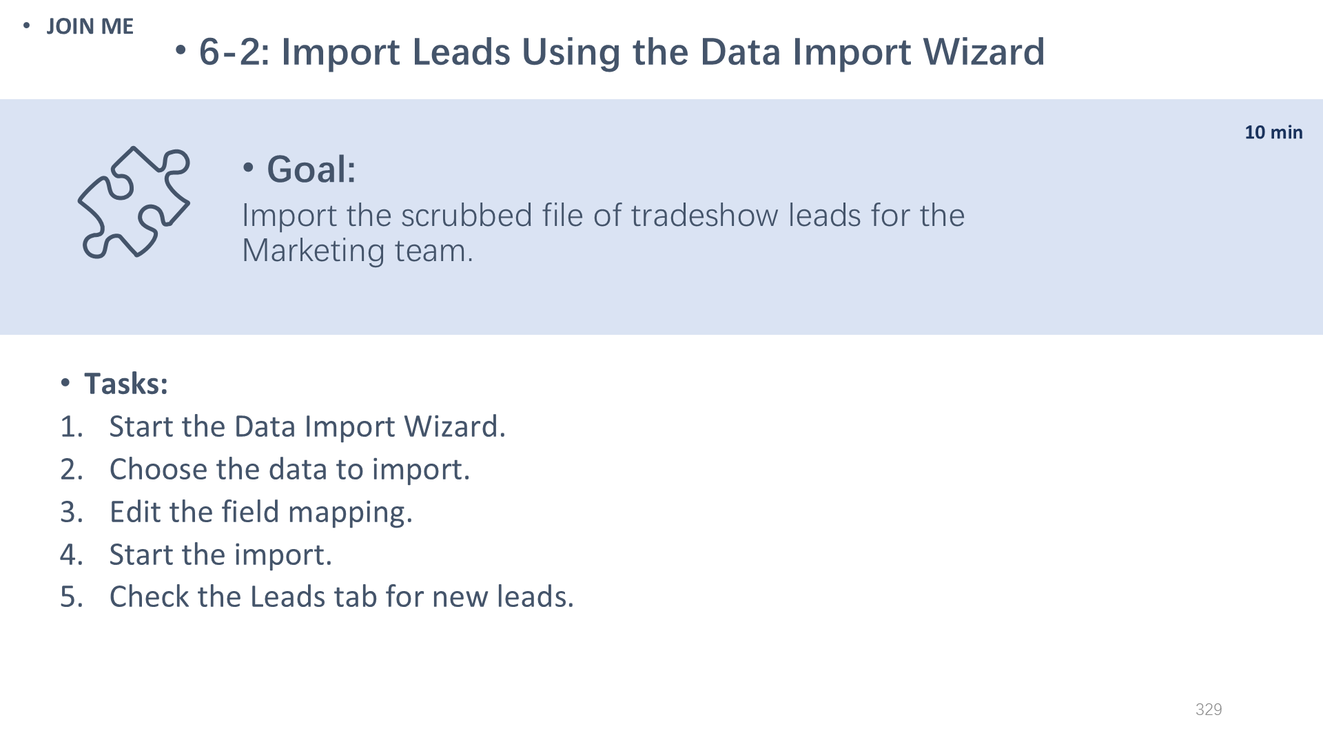 6-2: Import Leads Using the Data Import Wizard