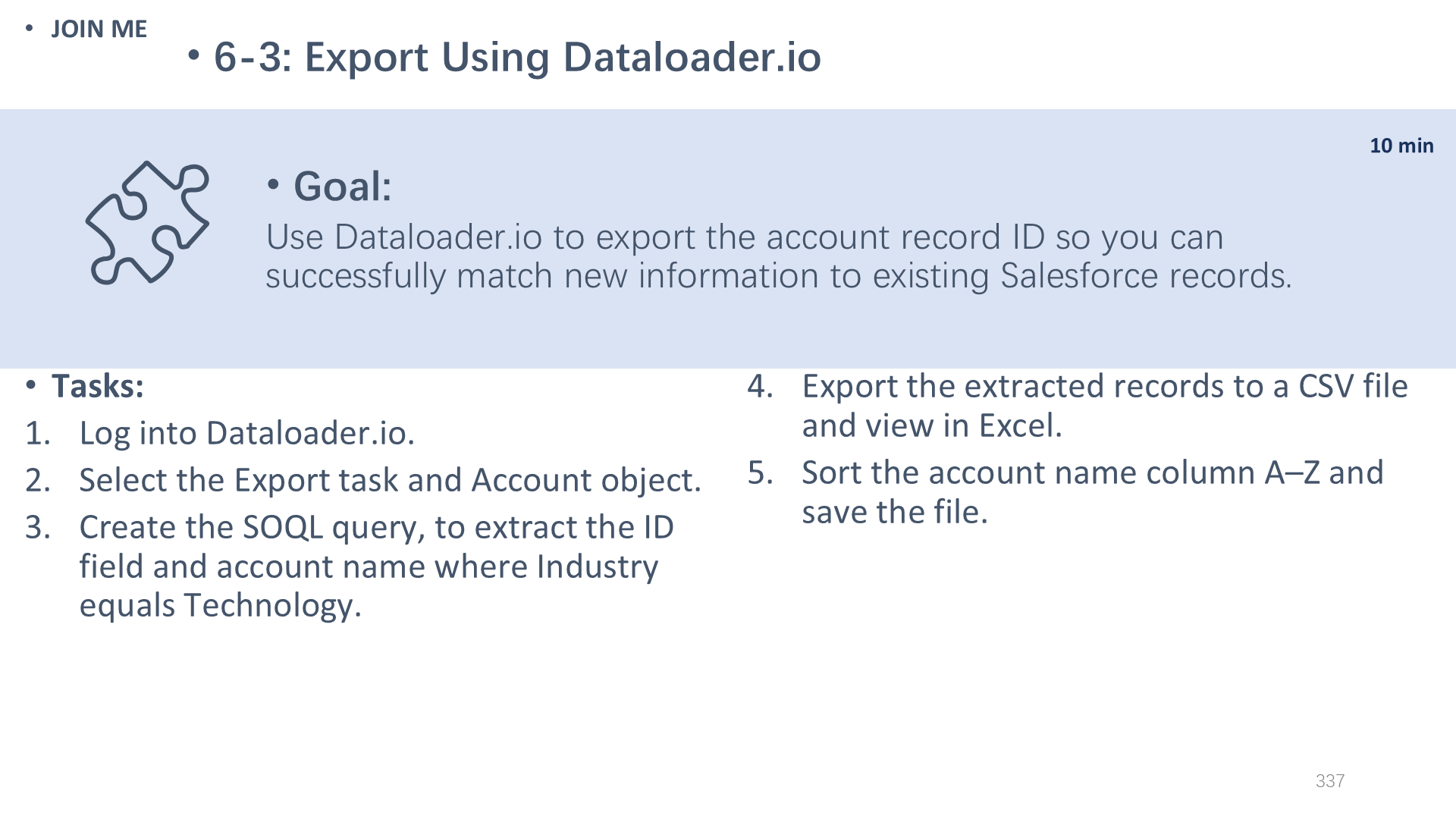 6-3: Export Using Dataloader.io