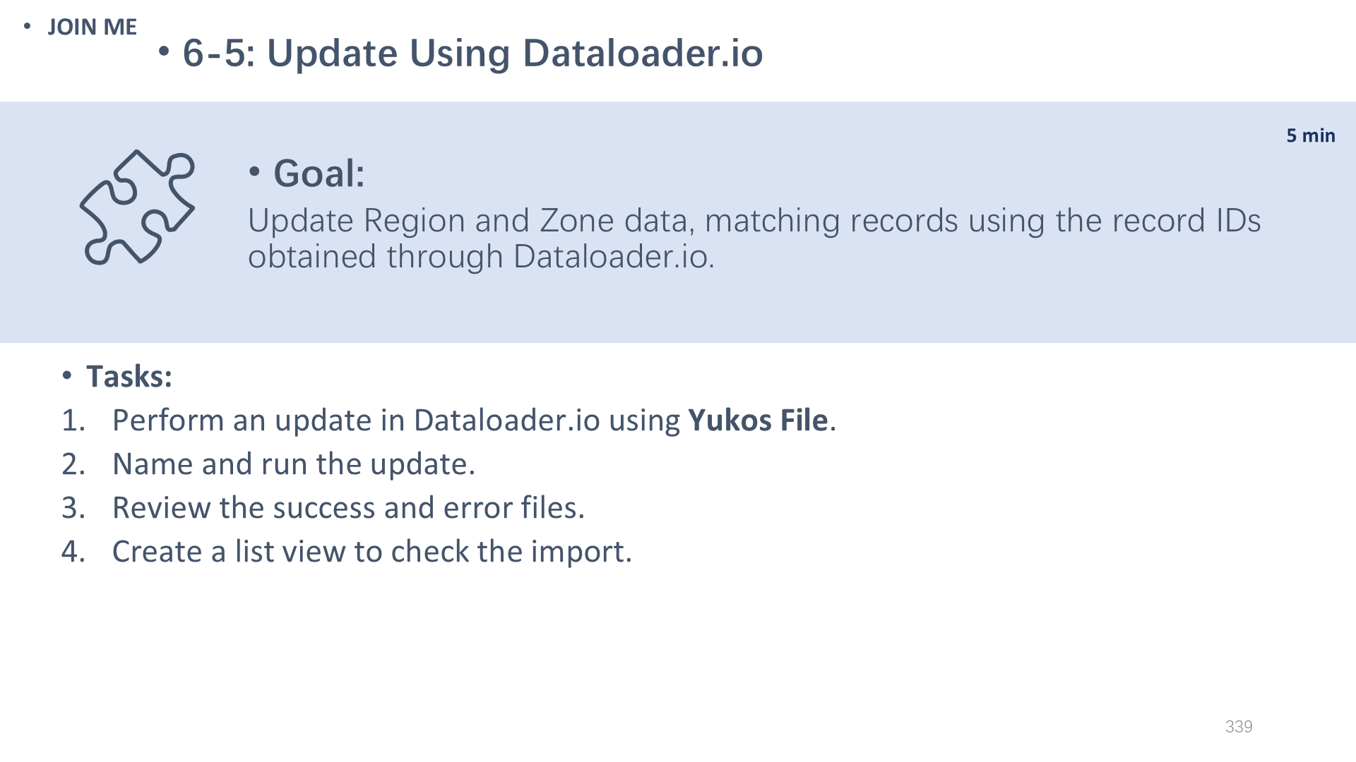 6-5: Update Using Dataloader.io