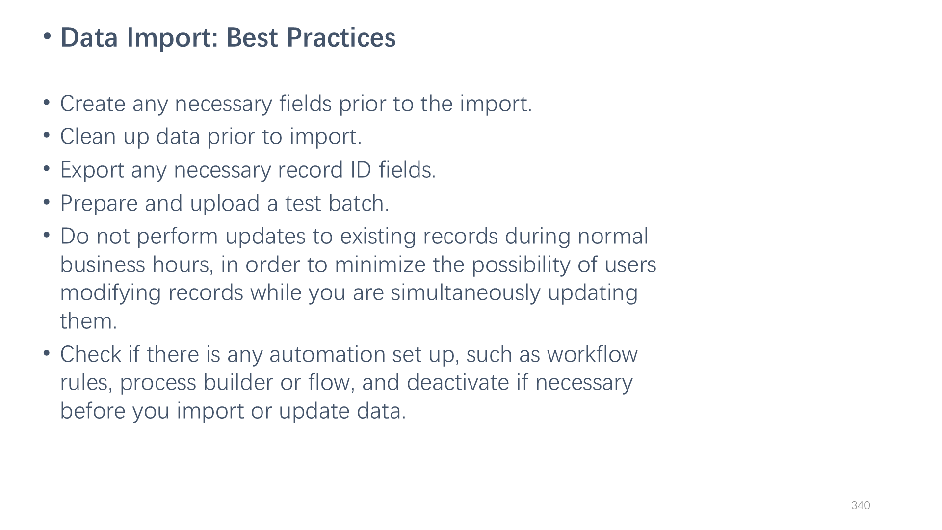 Data Import: Best Practices
