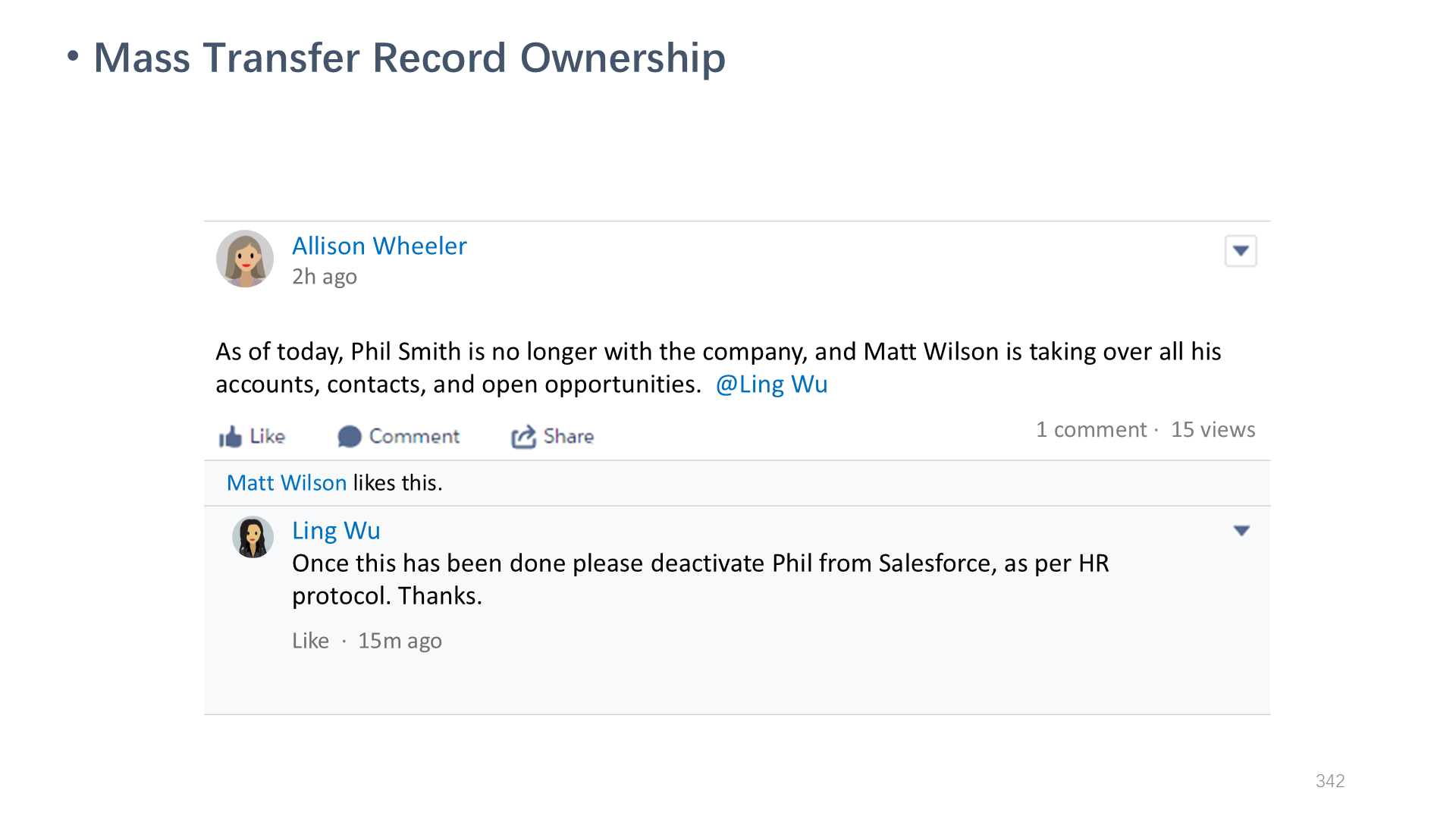 Mass Transfer Record Ownership
