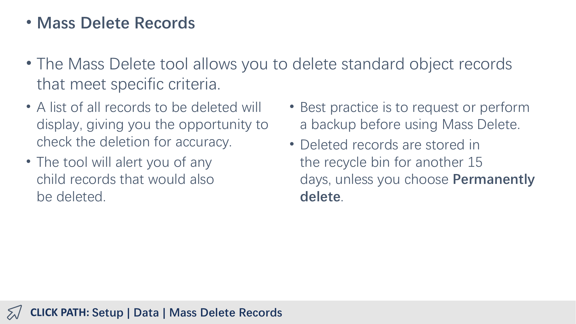 Mass Delete Records