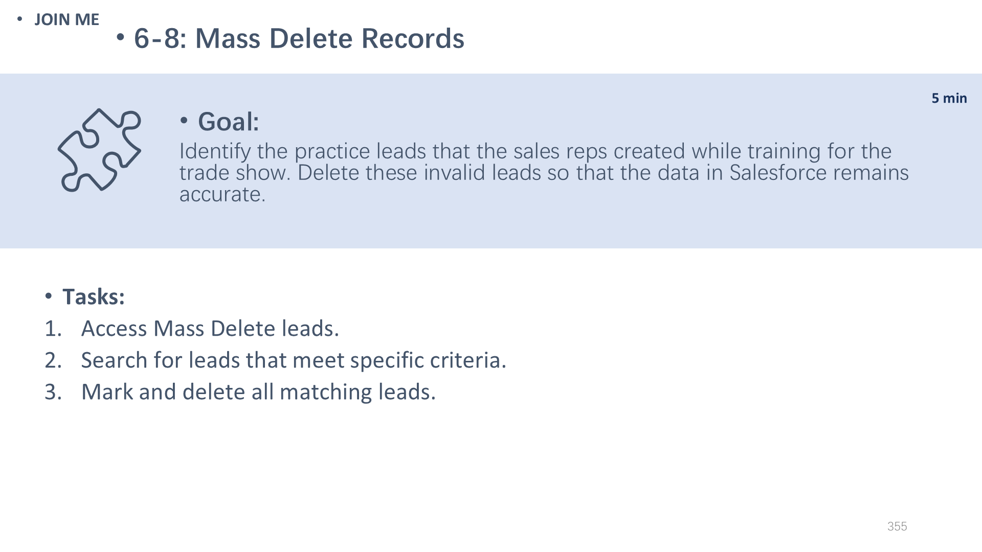 6-8: Mass Delete Records