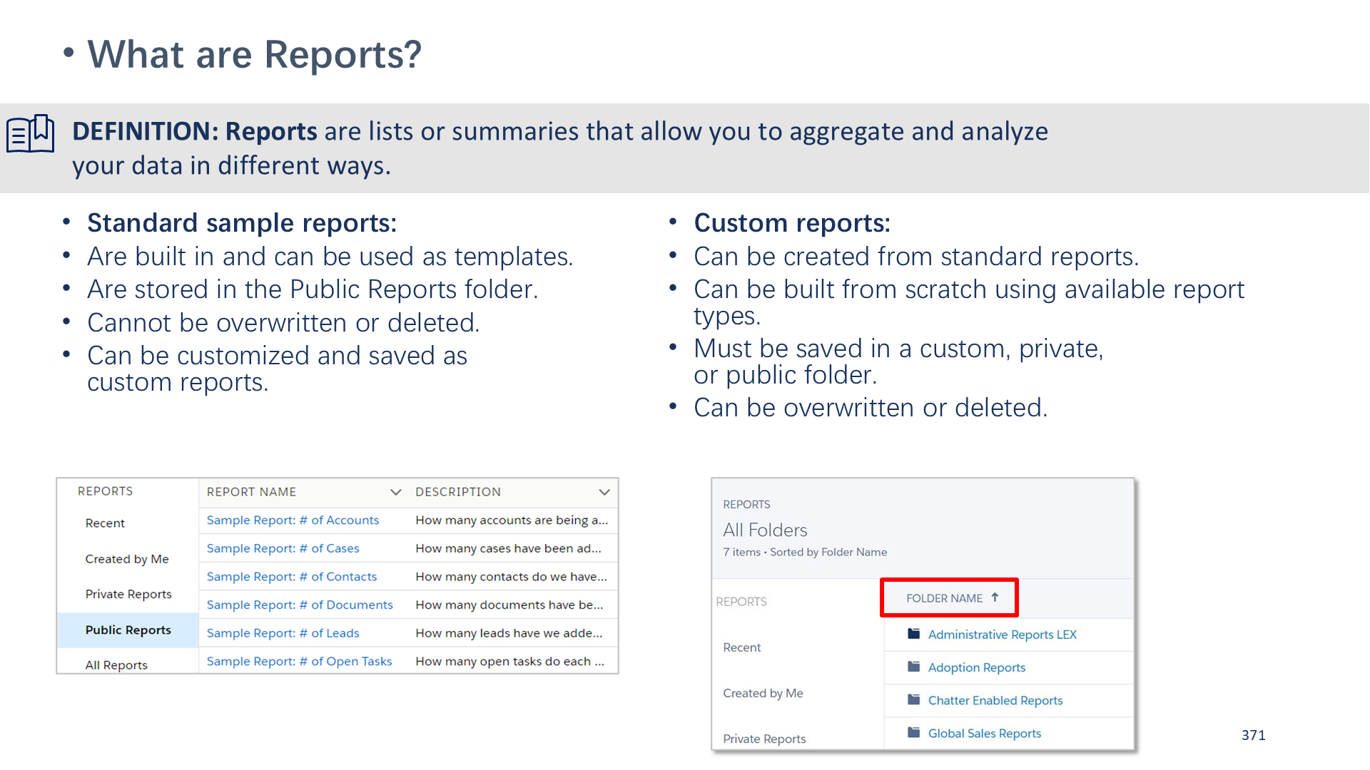 What are Reports?