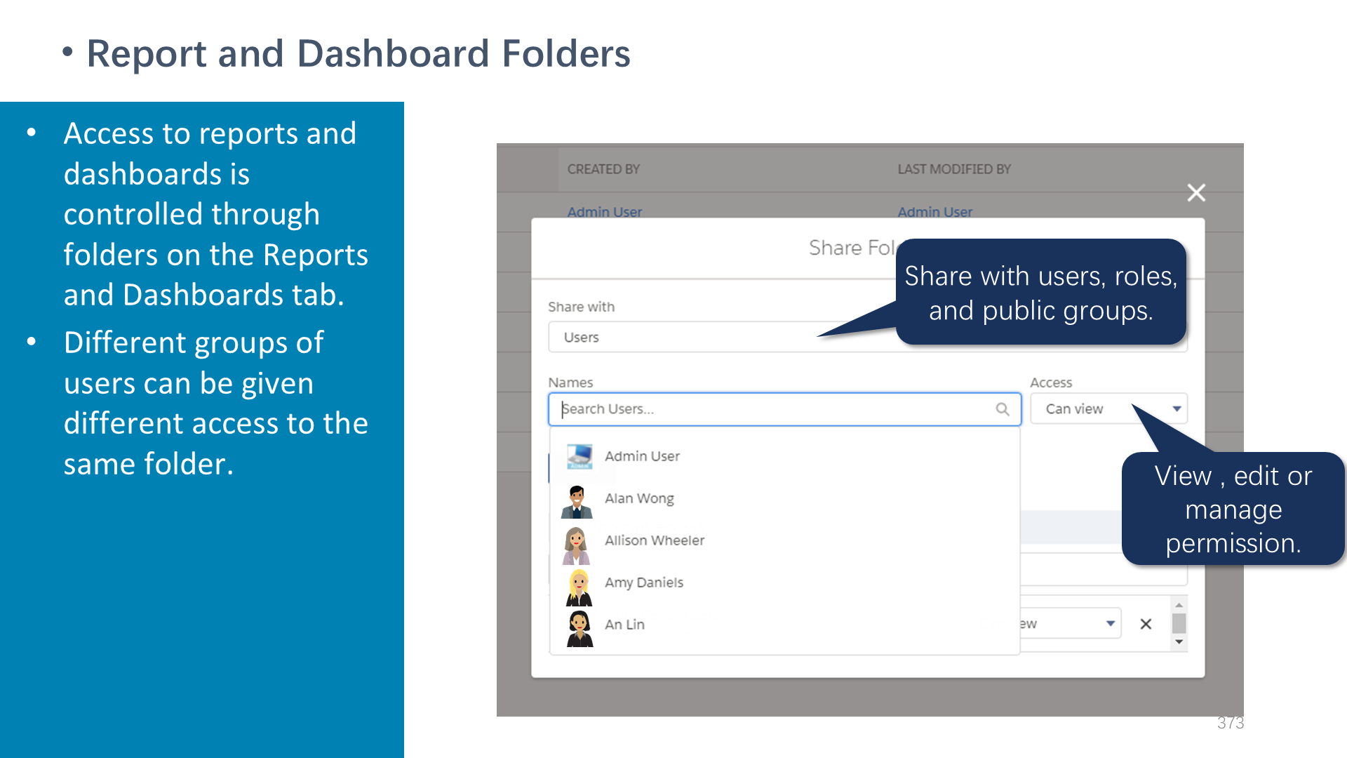 Report and Dashboard Folders