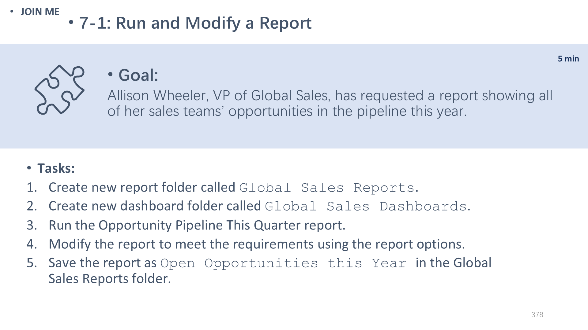 7-1: Run and Modify a Report