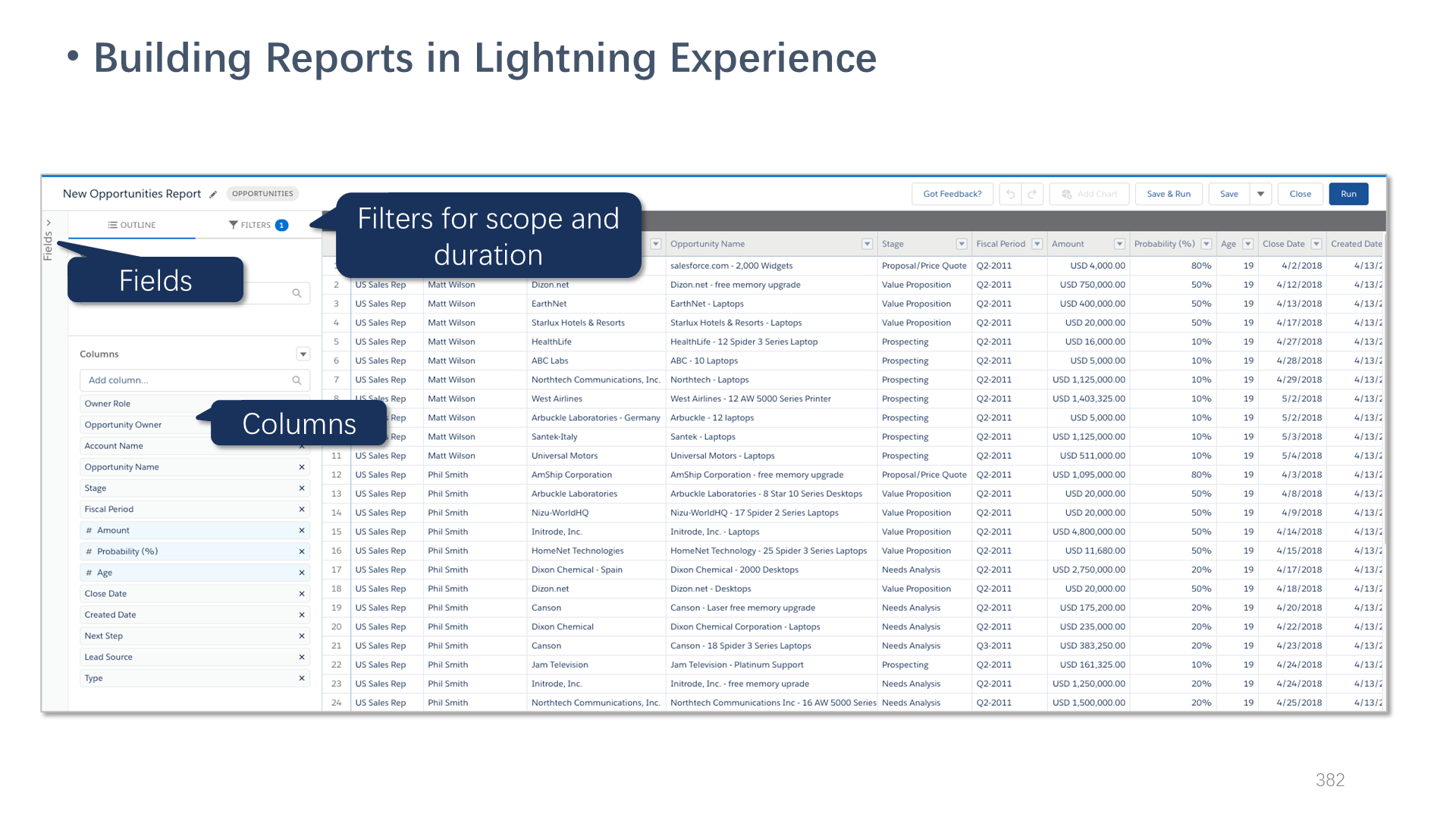Building Reports in Lightning Experience