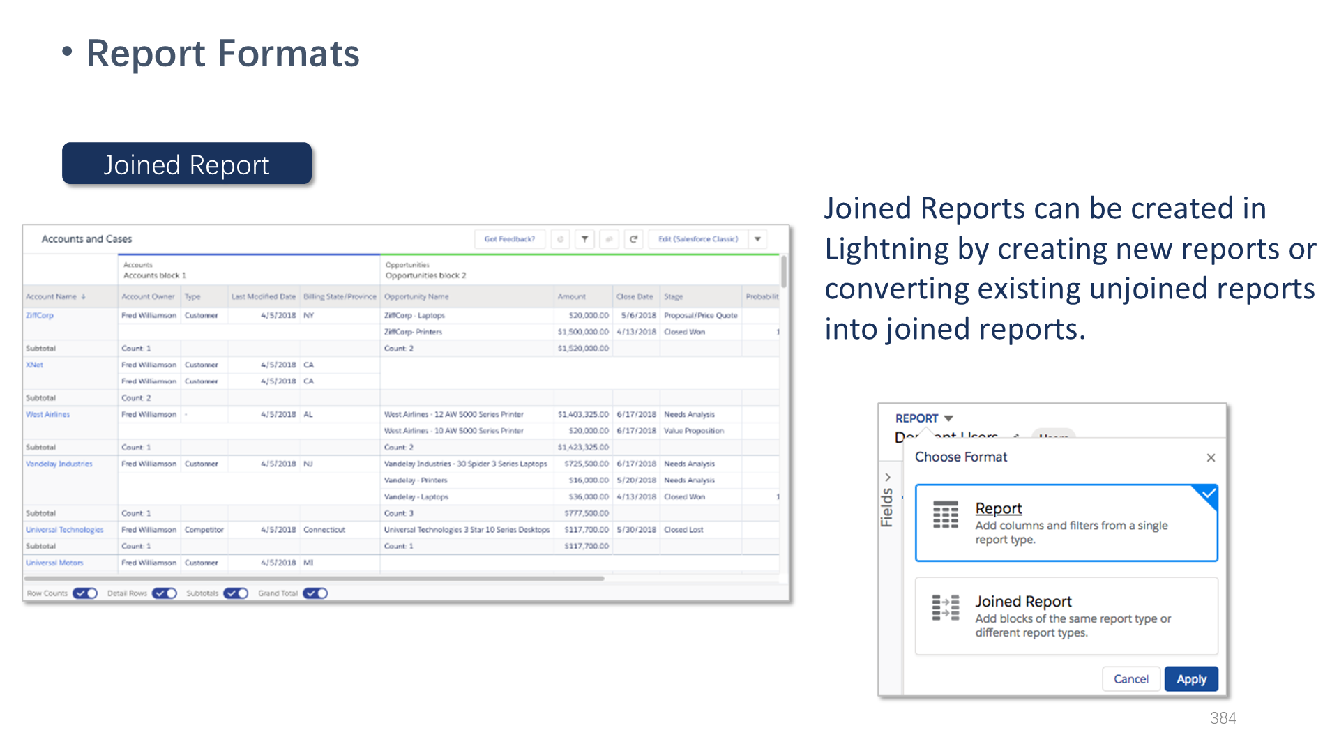 Report Formats