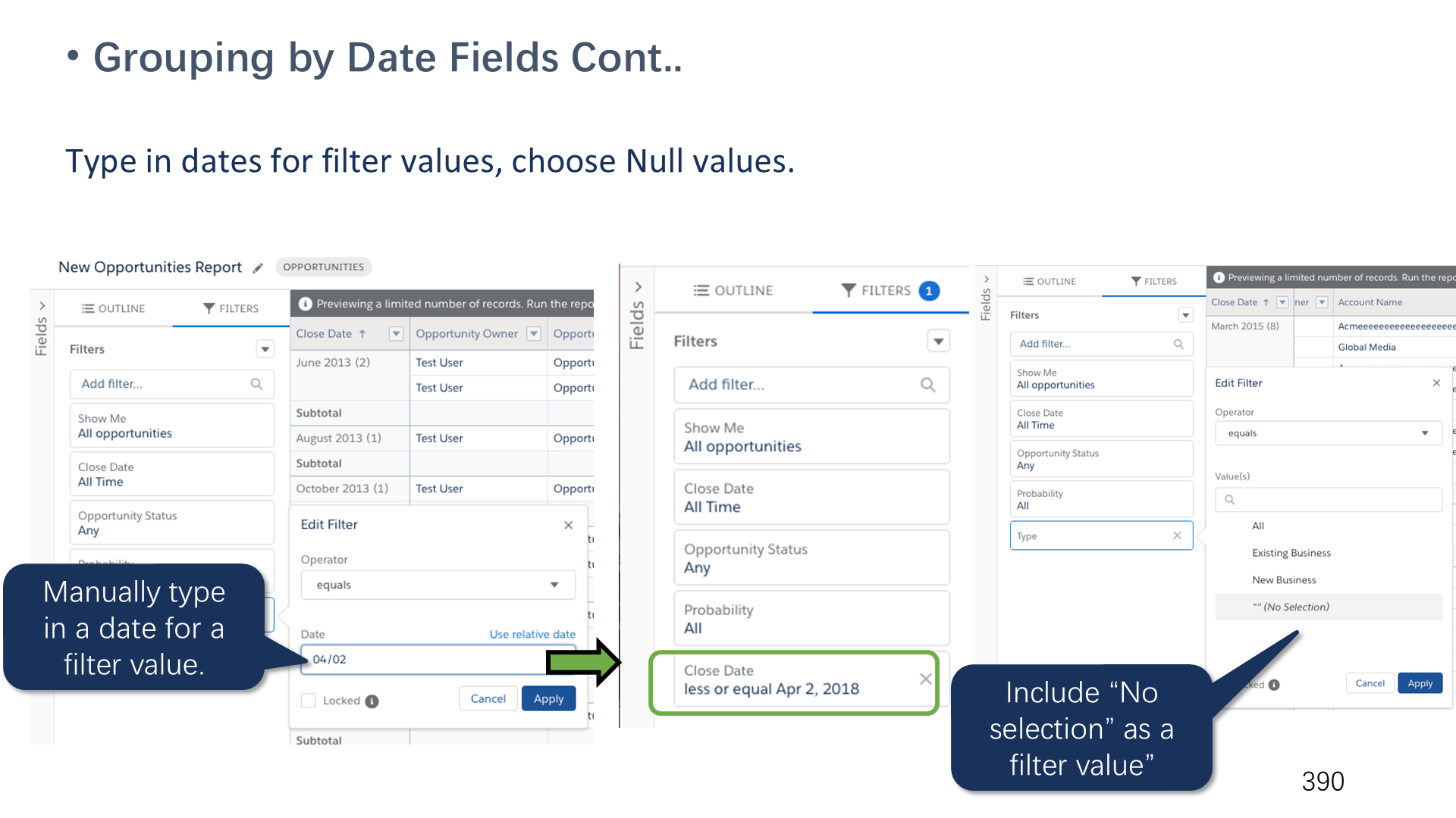 Grouping by Date Fields Cont..