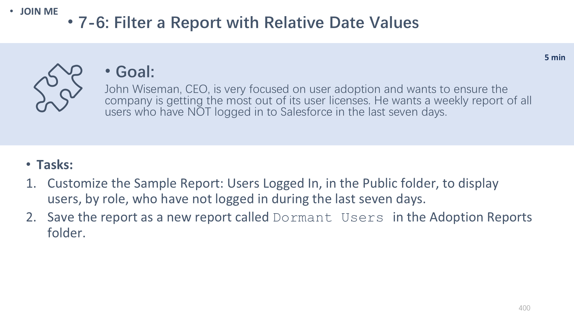 7-6: Filter a Report with Relative Date Values