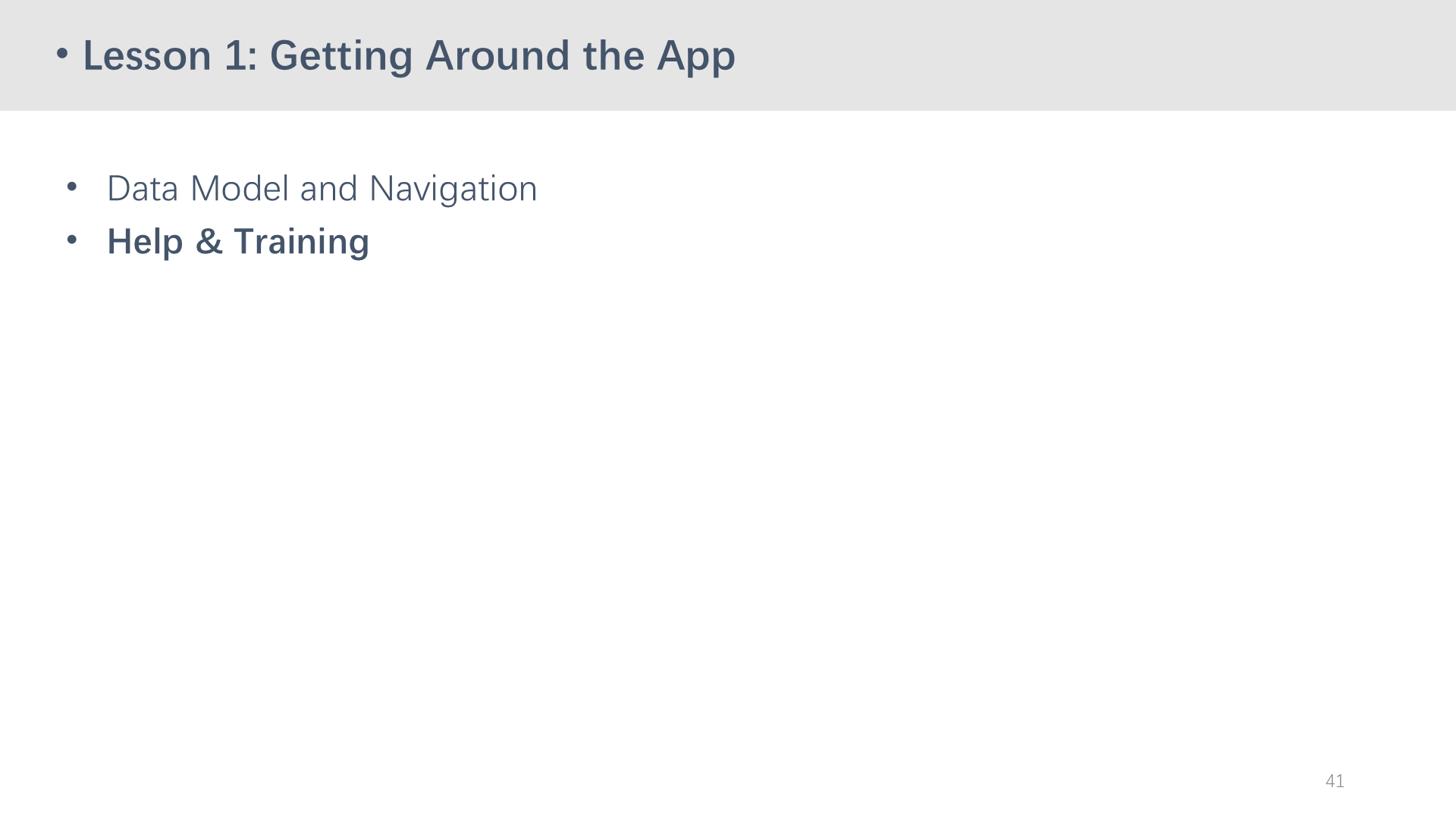 Lesson 1: Getting Around the App