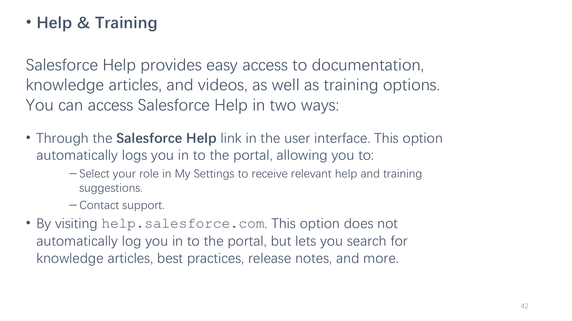 Help & Training
