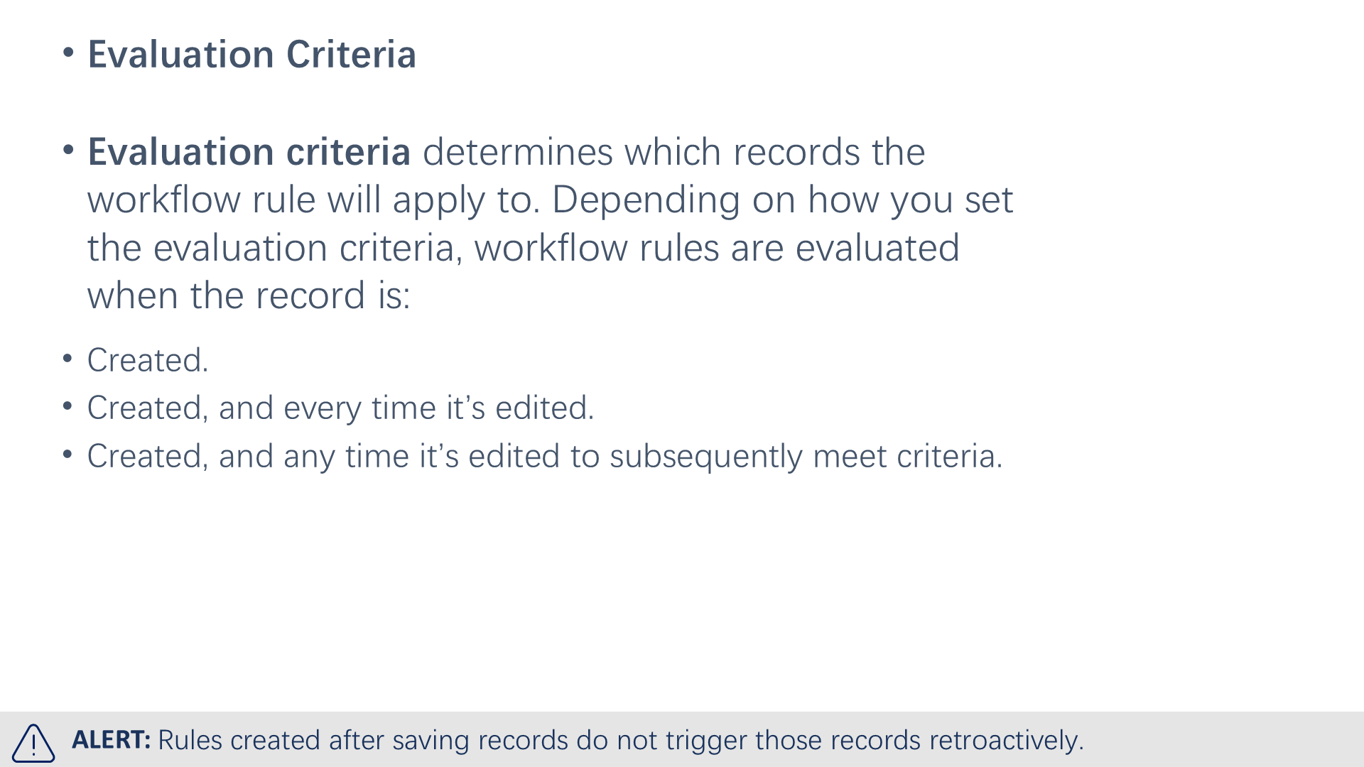 Evaluation Criteria