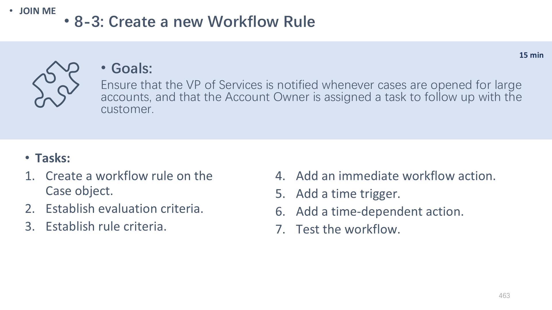 8-3: Create a new Workflow Rule