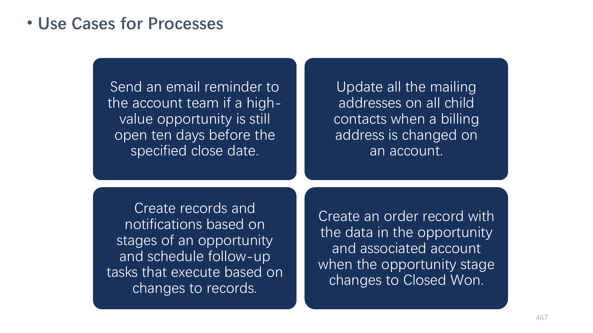 Use Cases for Processes