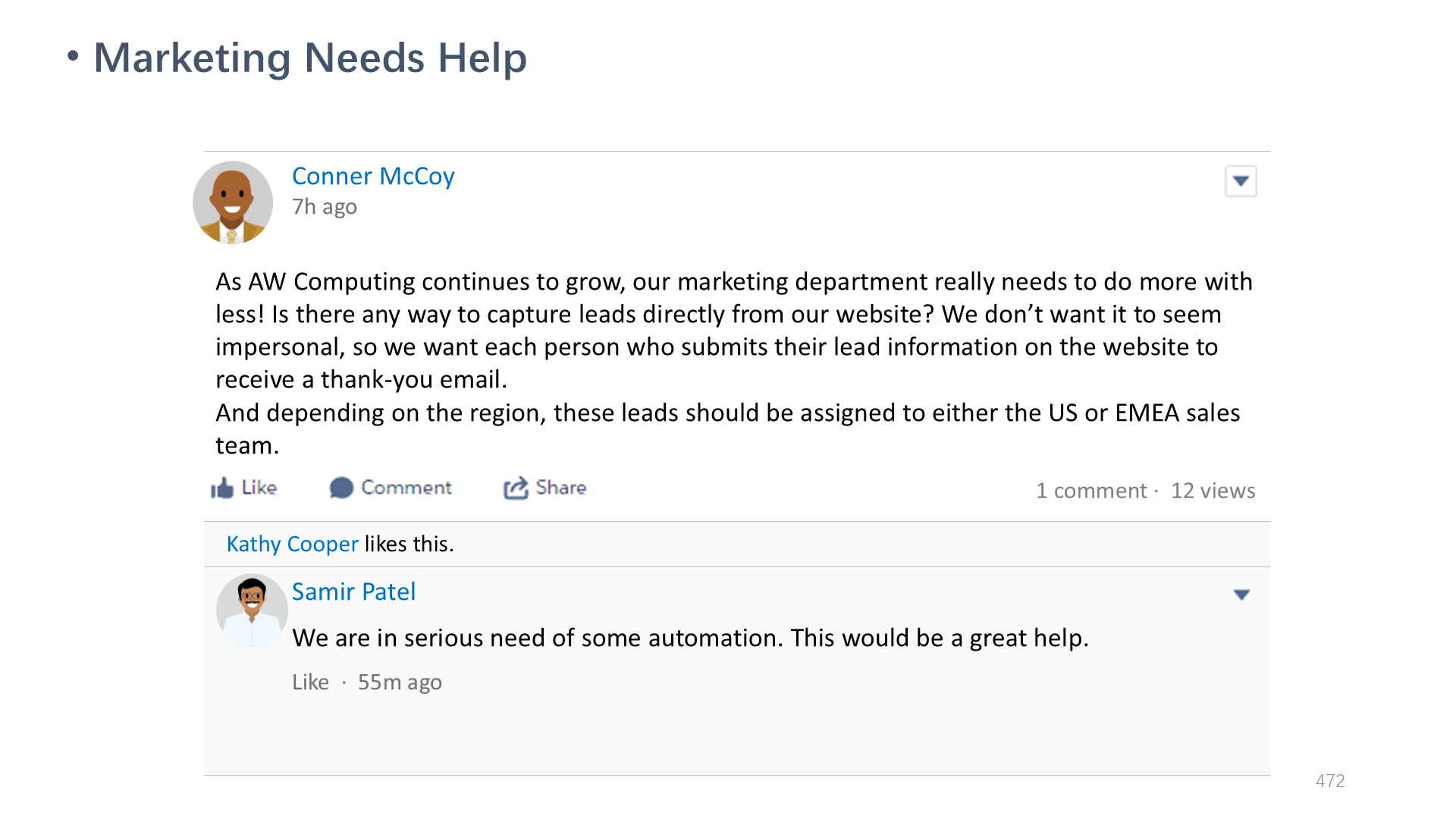 Marketing Needs Help