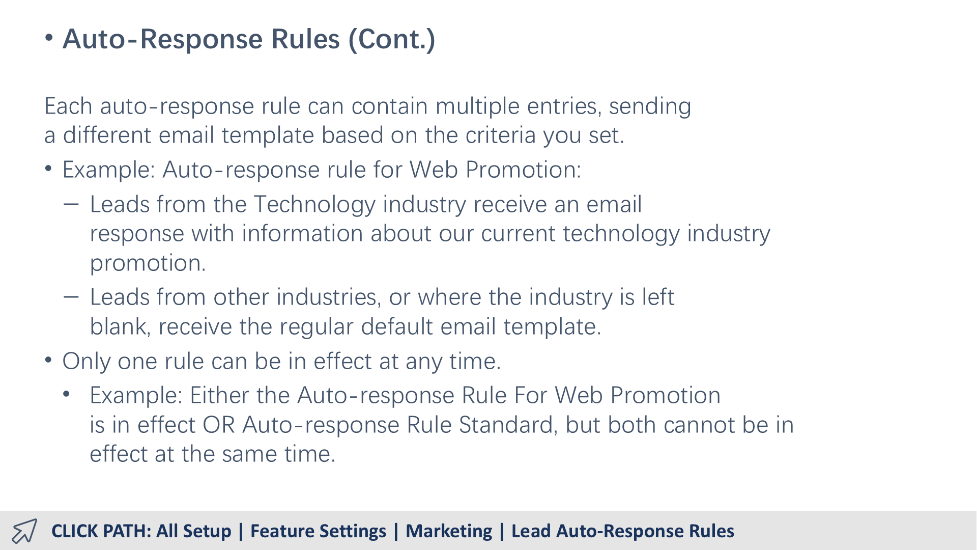 Auto-Response Rules (Cont.)