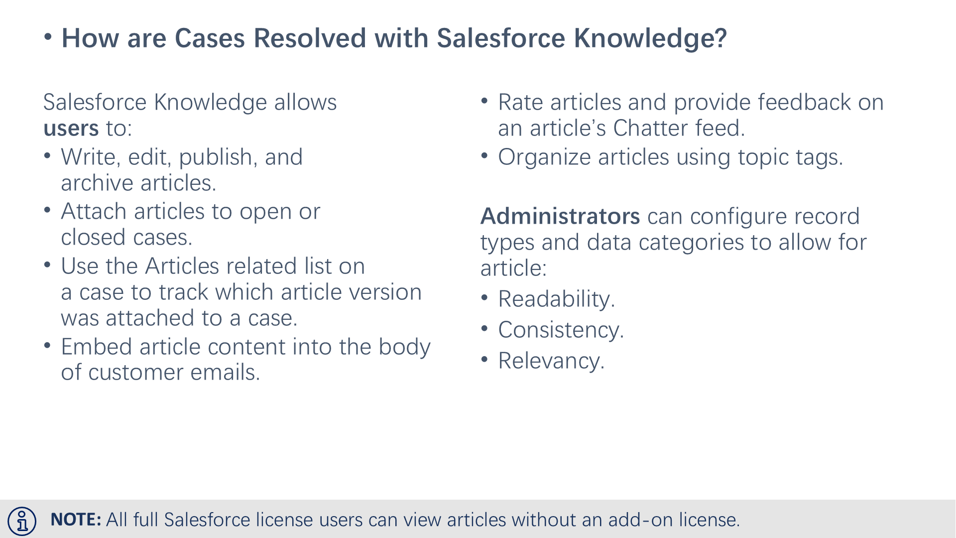 How are Cases Resolved with Salesforce Knowledge?