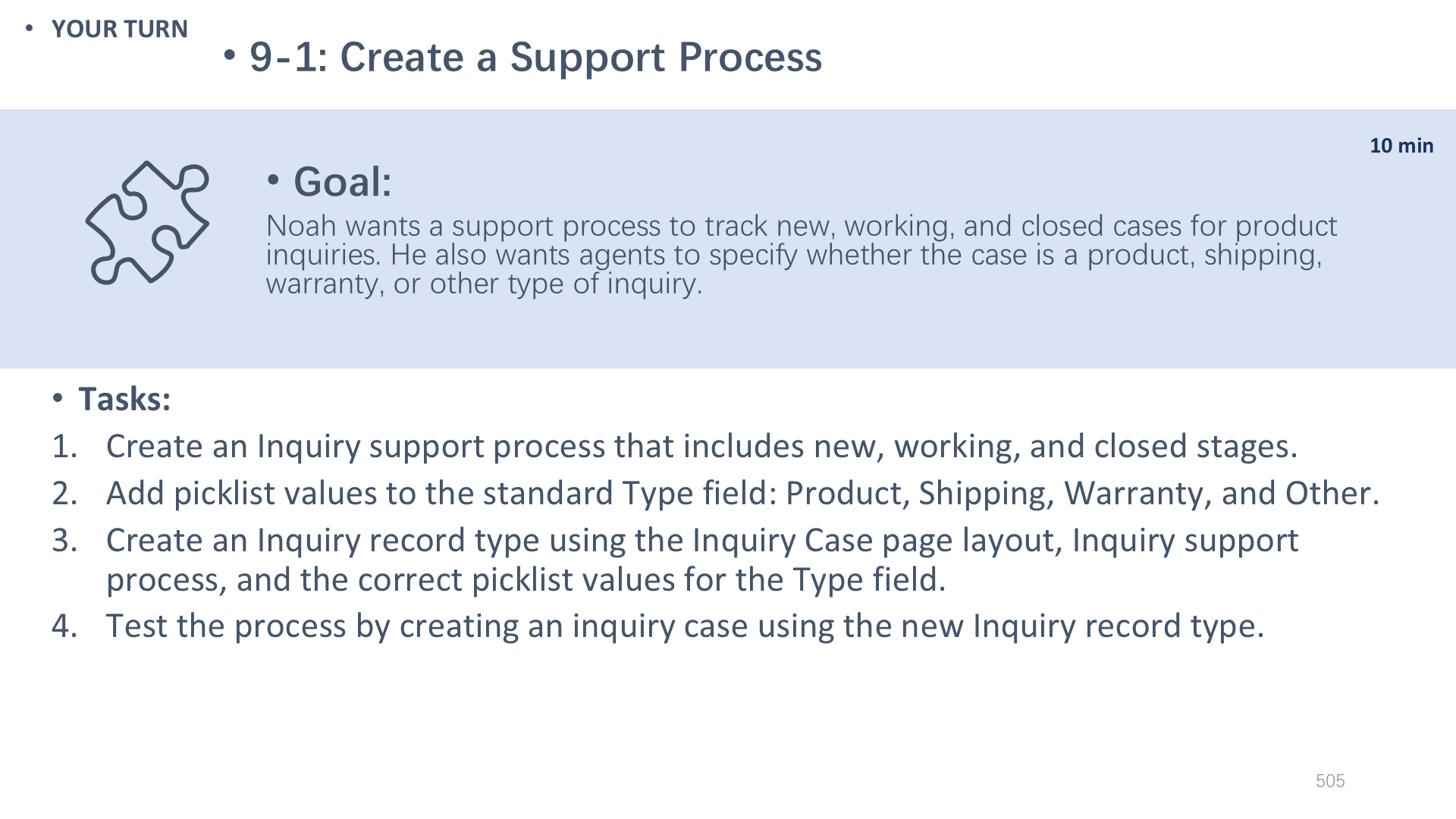 9-1: Create a Support Process