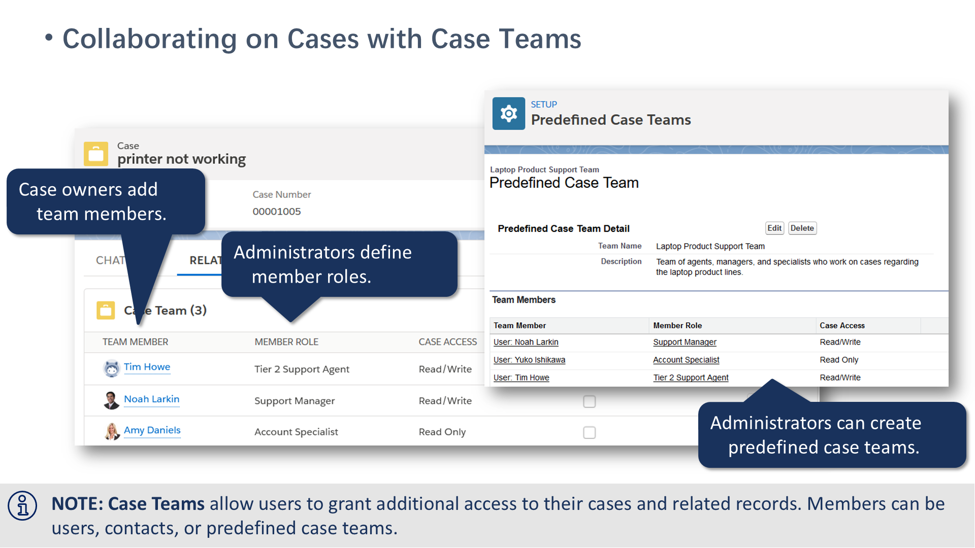 Collaborating on Cases with Case Teams