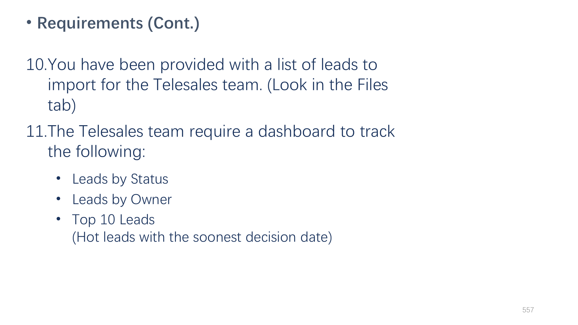 Requirements (Cont.)