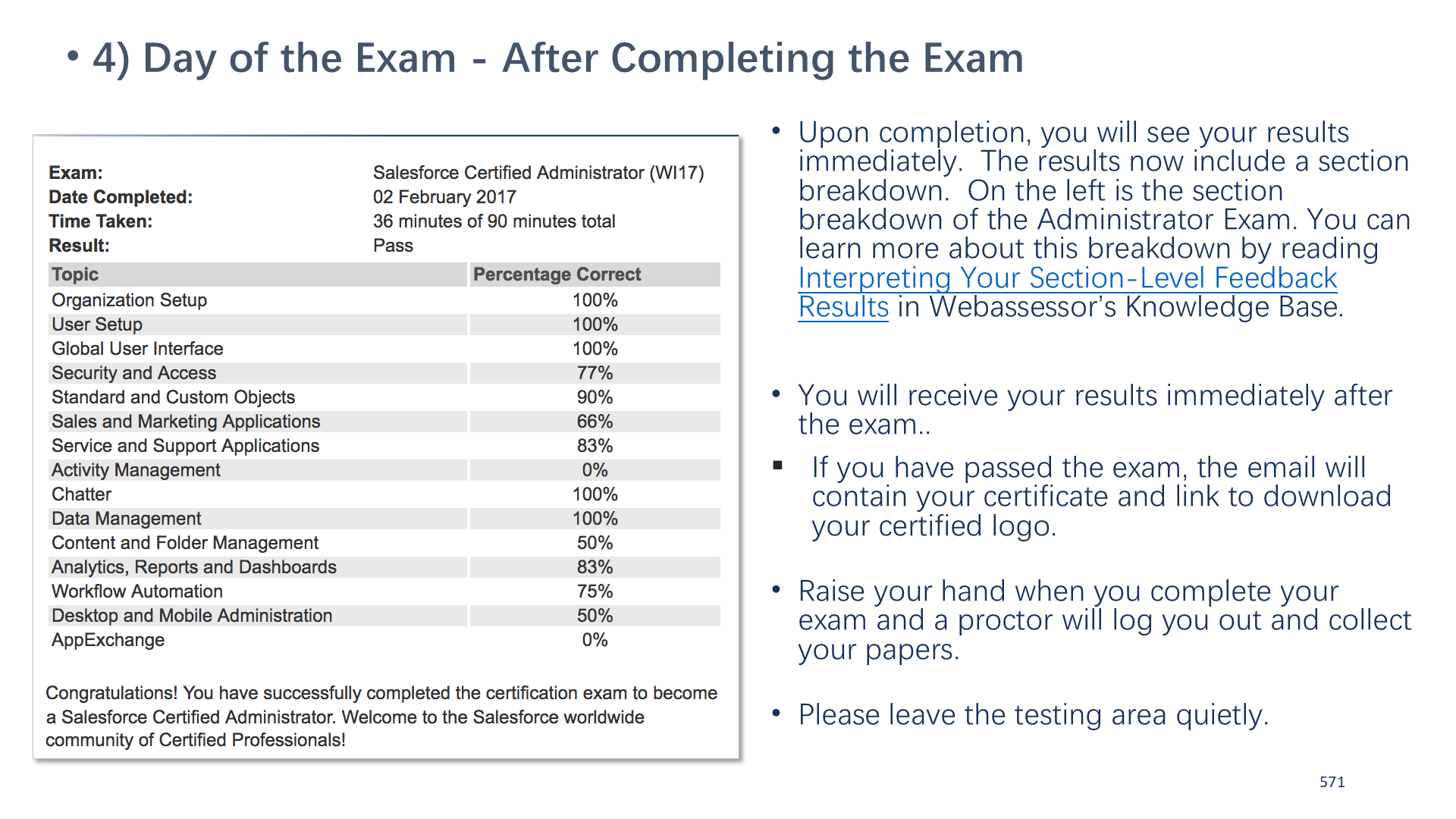 4) Day of the Exam - After Completing the Exam