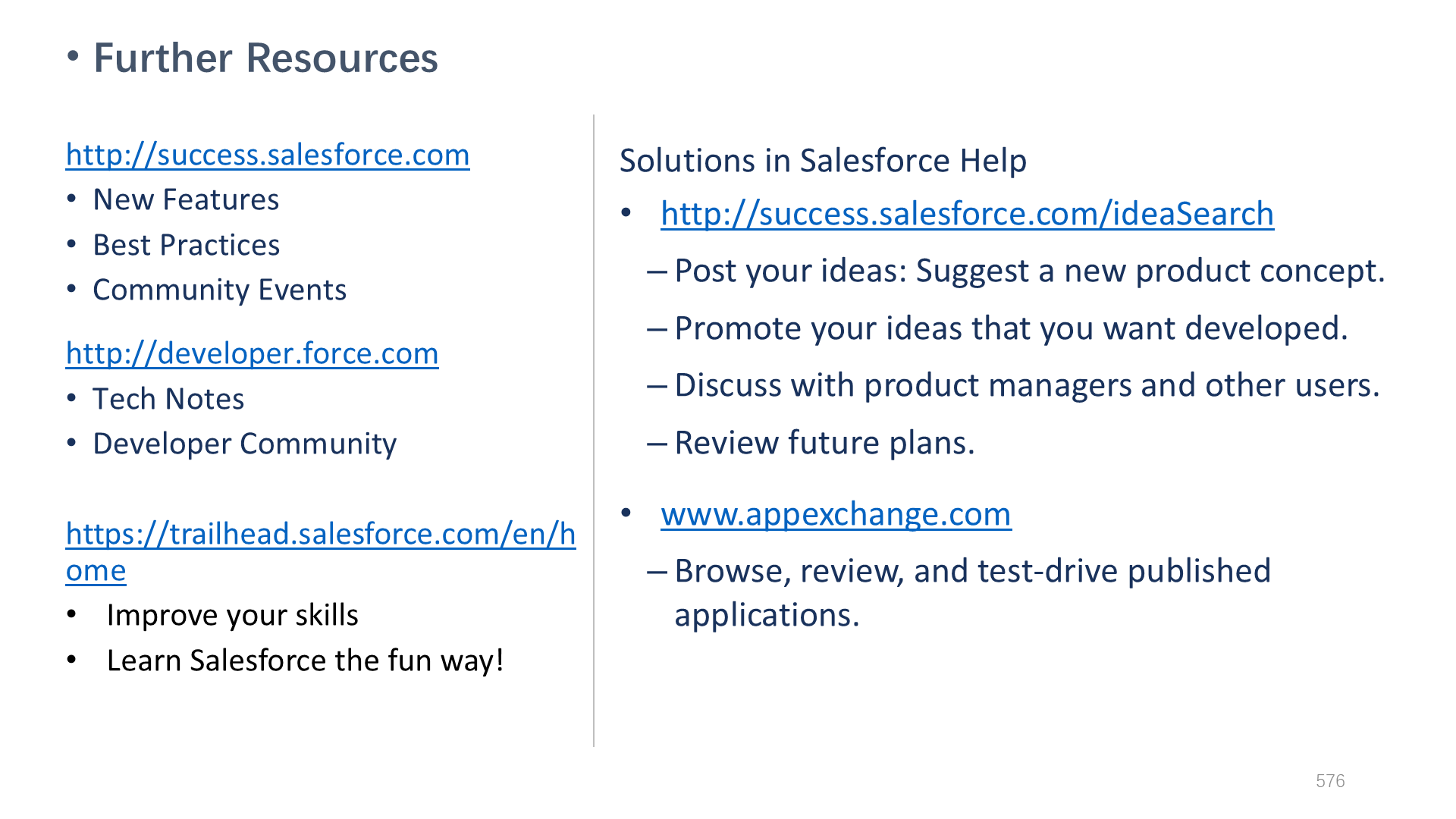 Further Resources