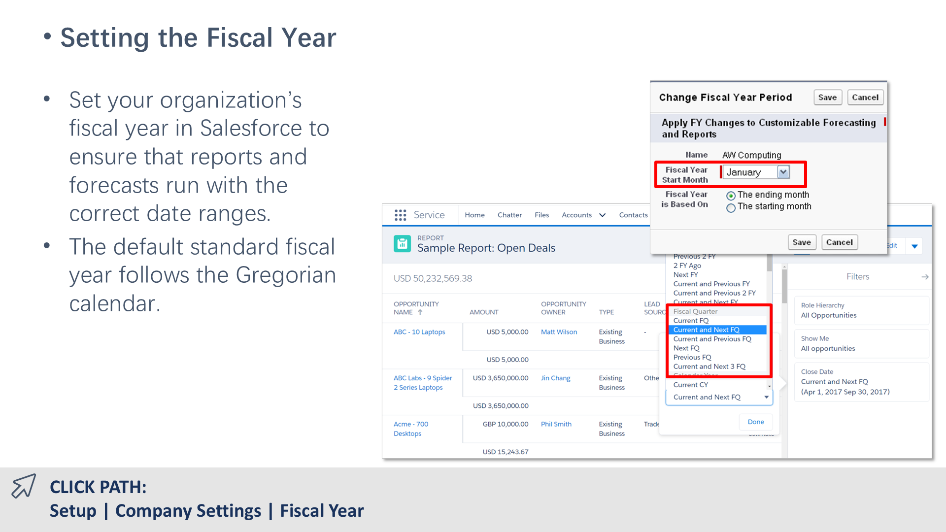 Setting the Fiscal Year
