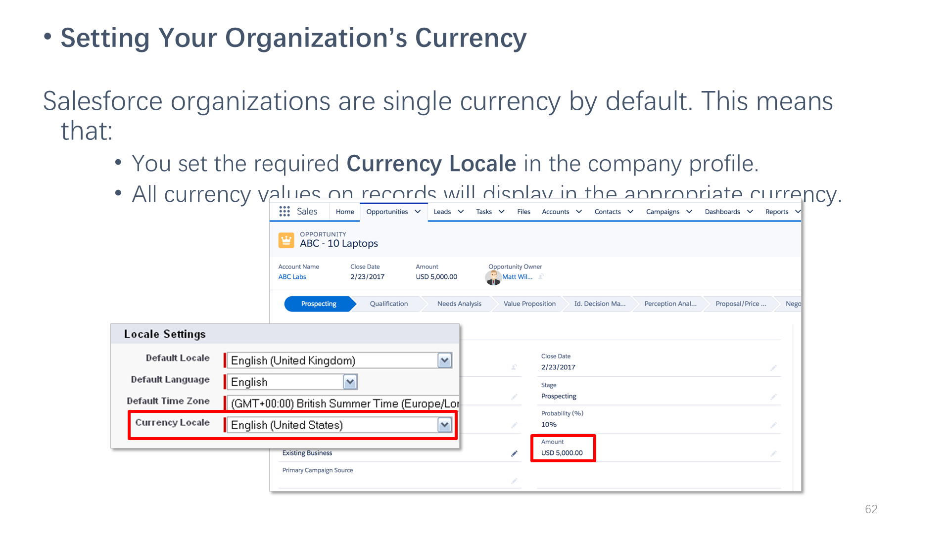 Setting Your Organization’s Currency