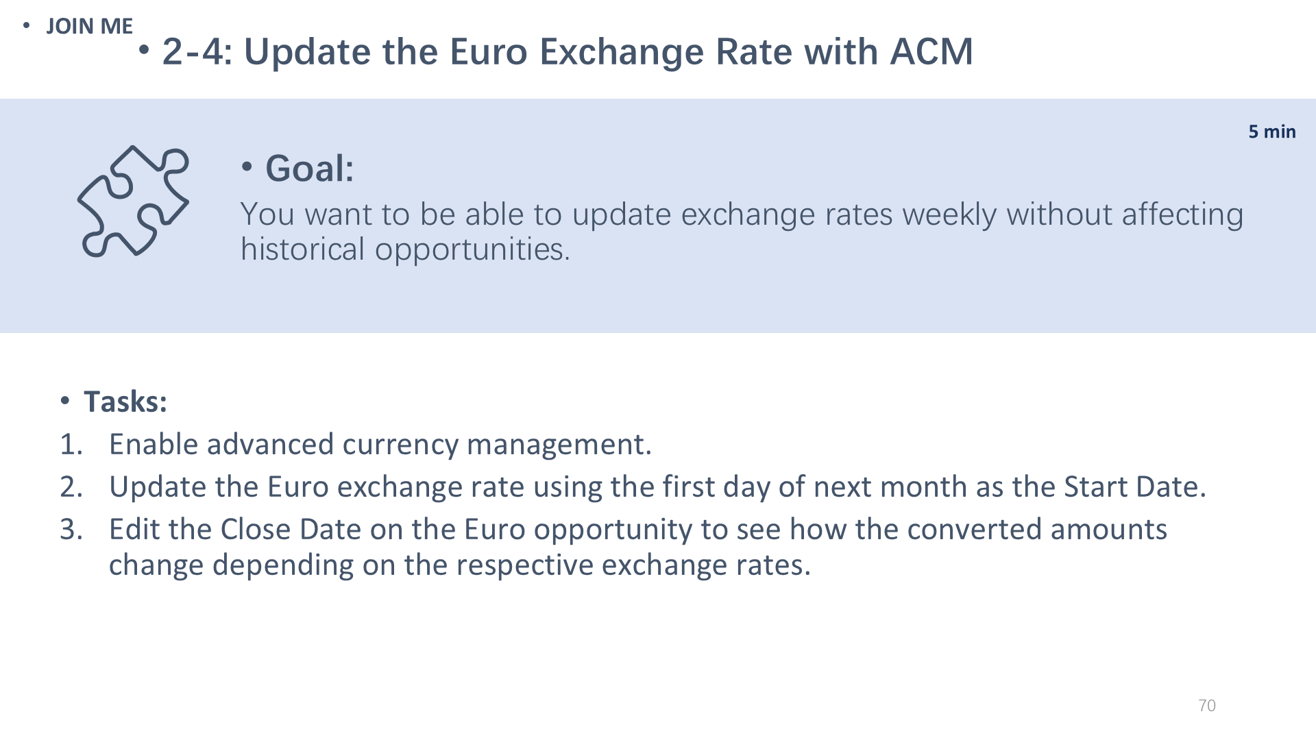 2-4: Update the Euro Exchange Rate with ACM