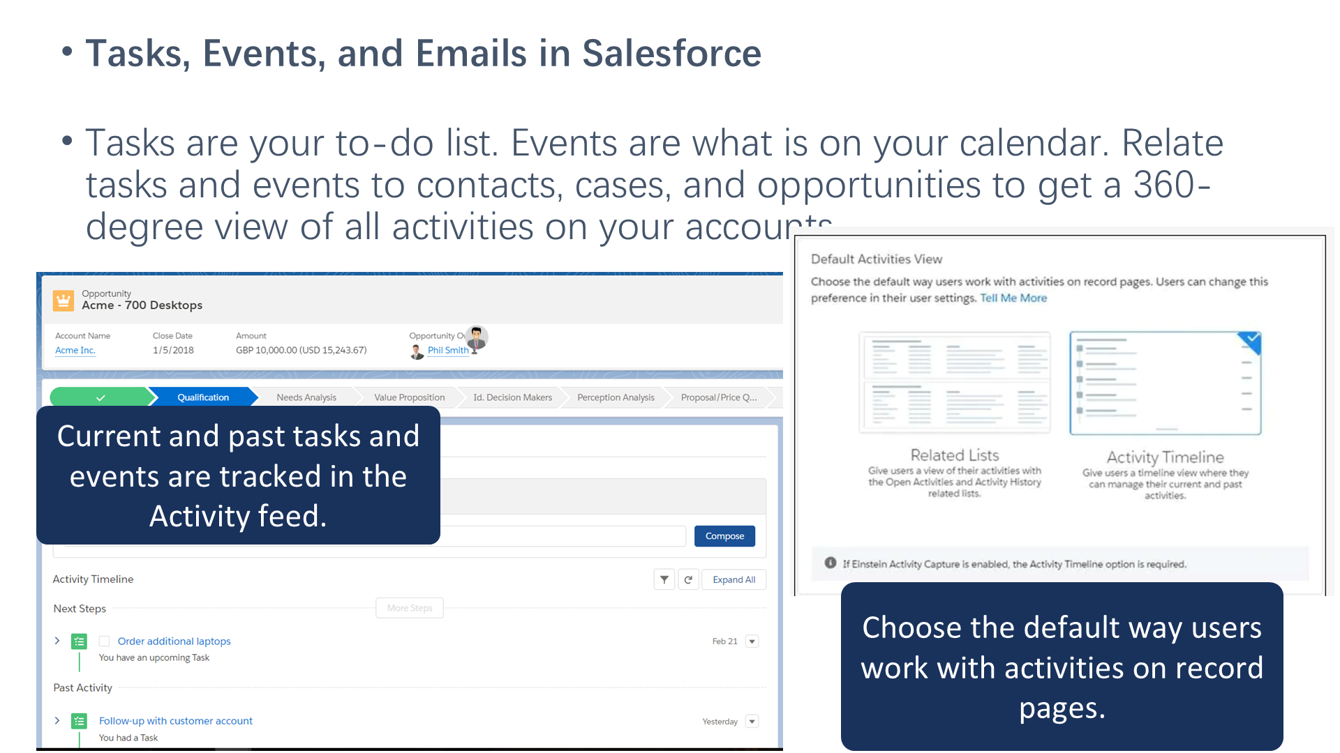 Tasks, Events, and Emails in Salesforce