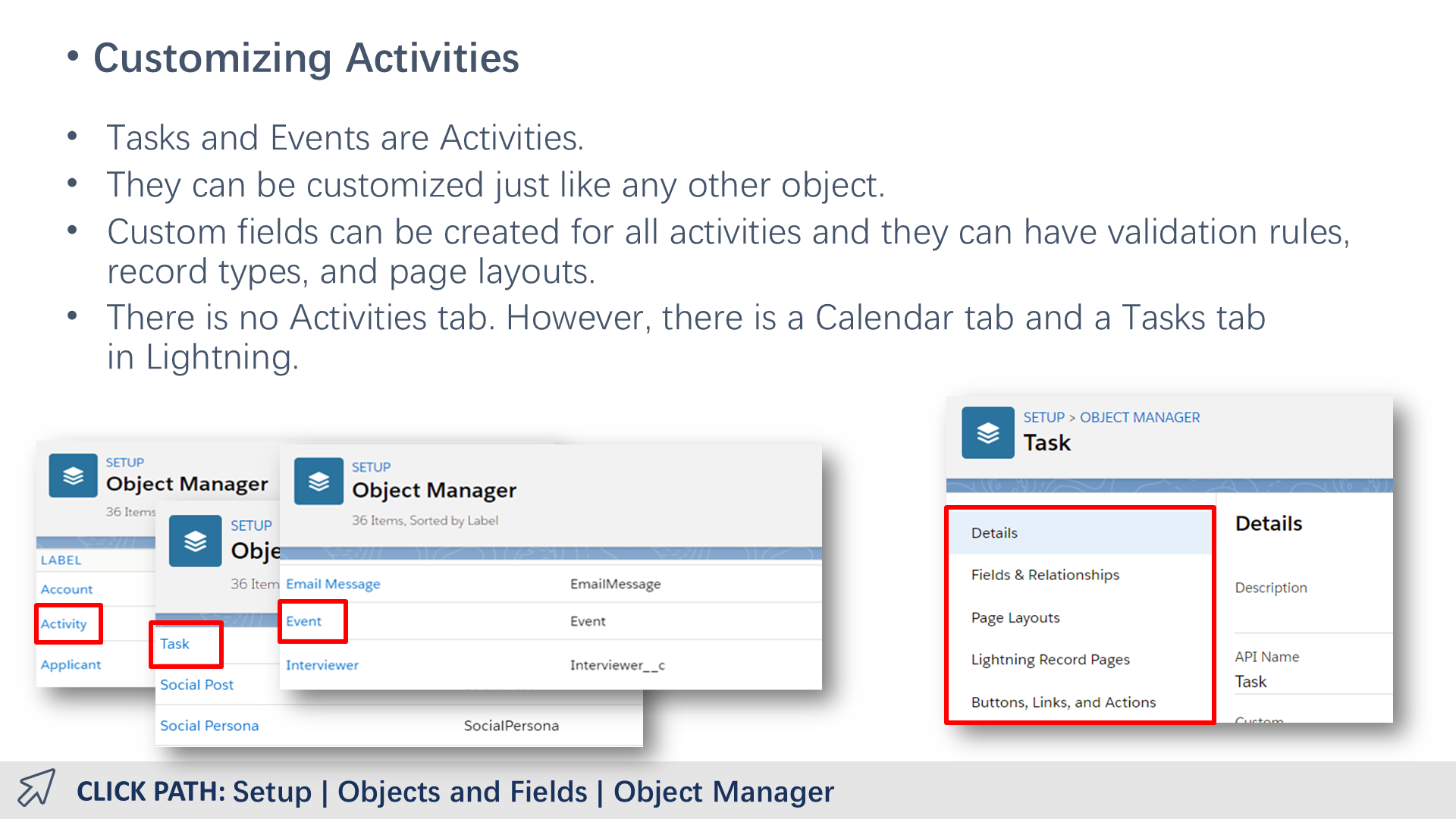 Customizing Activities