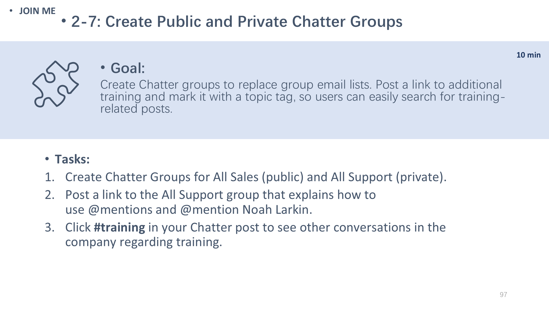 2-7: Create Public and Private Chatter Groups