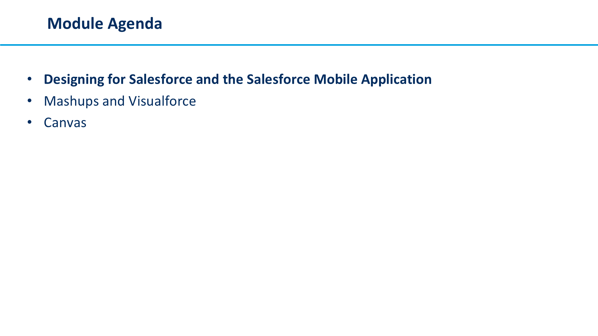 Module Agenda